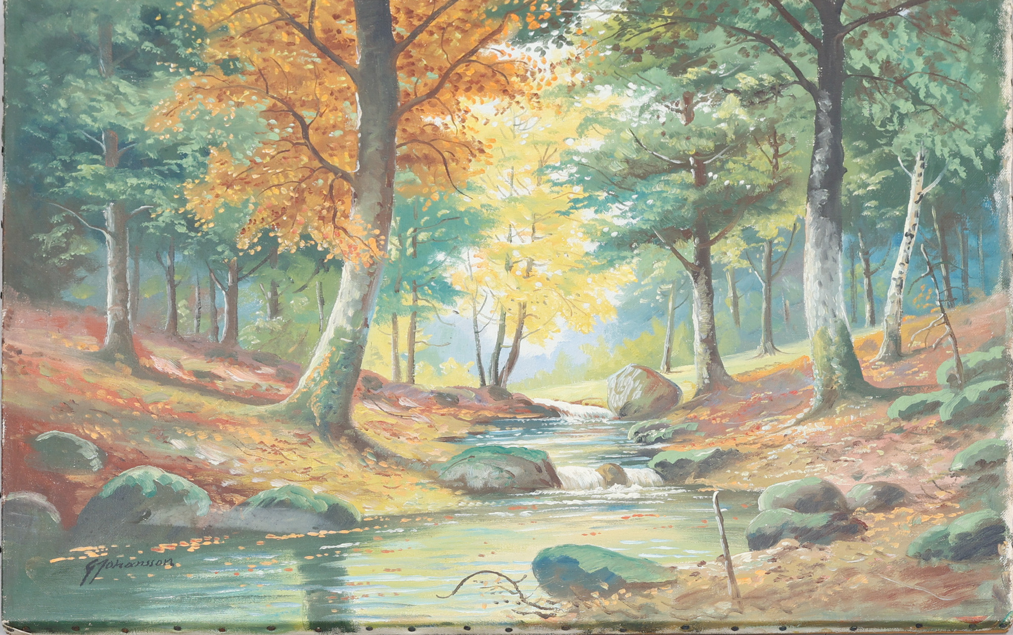 GUNNAR JOHANSSON. Olja på duk , signerad G Johansson.