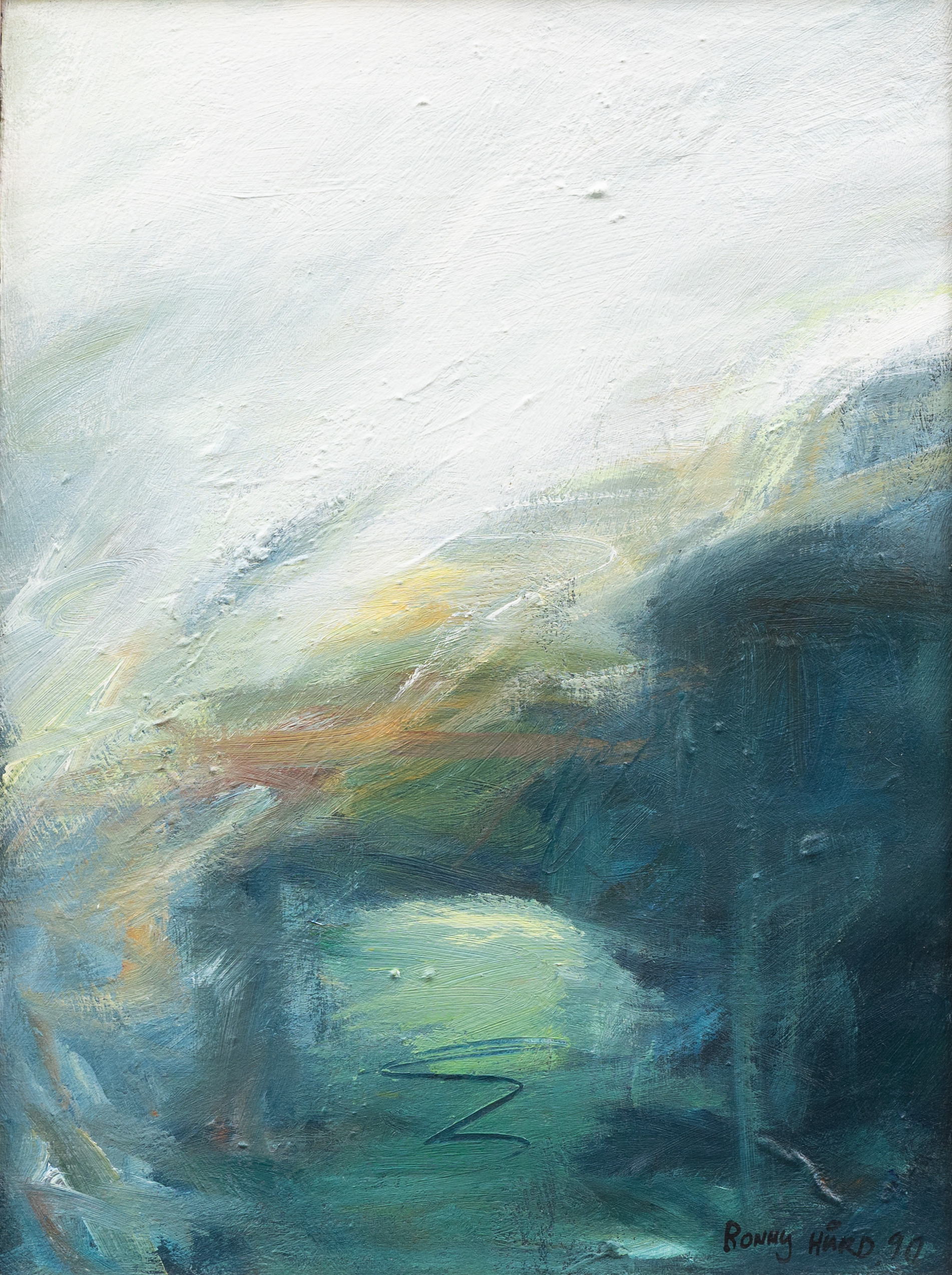 RONNY HÅRD. "Inkavind I", olja på duk, signerad.