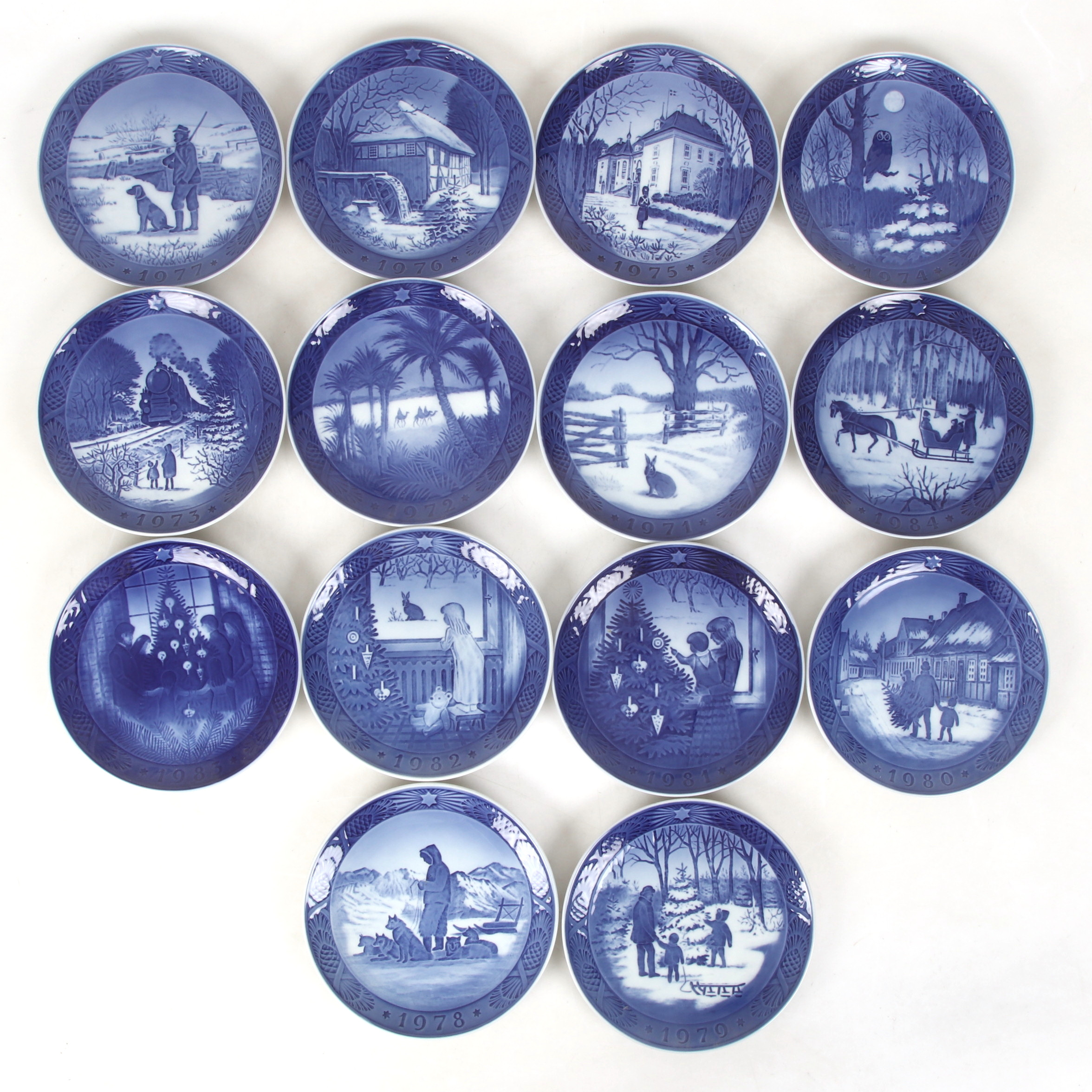 JULTALLRIKAR, 14 st, porslin, Royal Copenhagen, Danmark, 1971-1984.