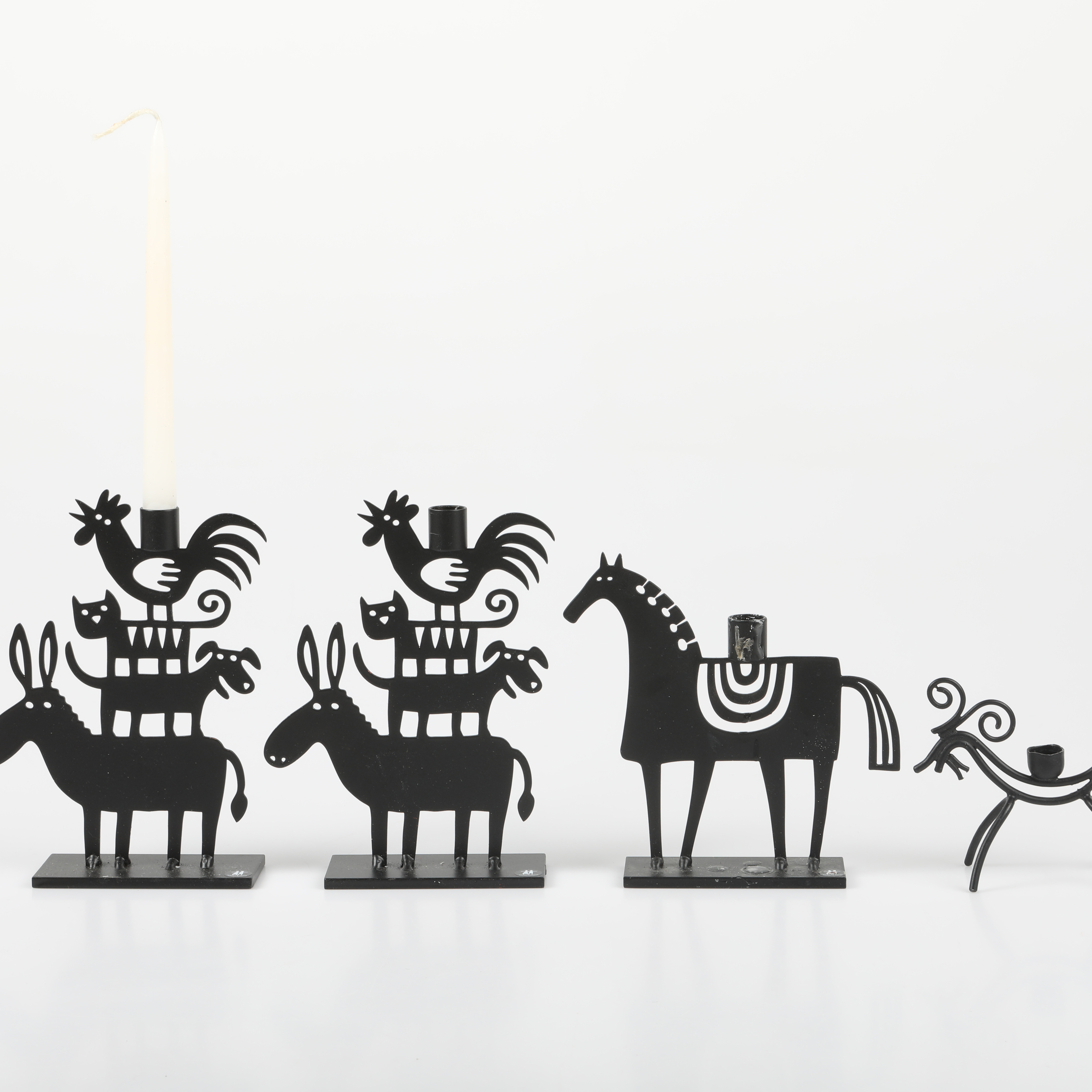 LJUSSTAKAR, 4 stycken, smide, Bengt & Lotta/Gunnar Ander, 1900/2000-tal.