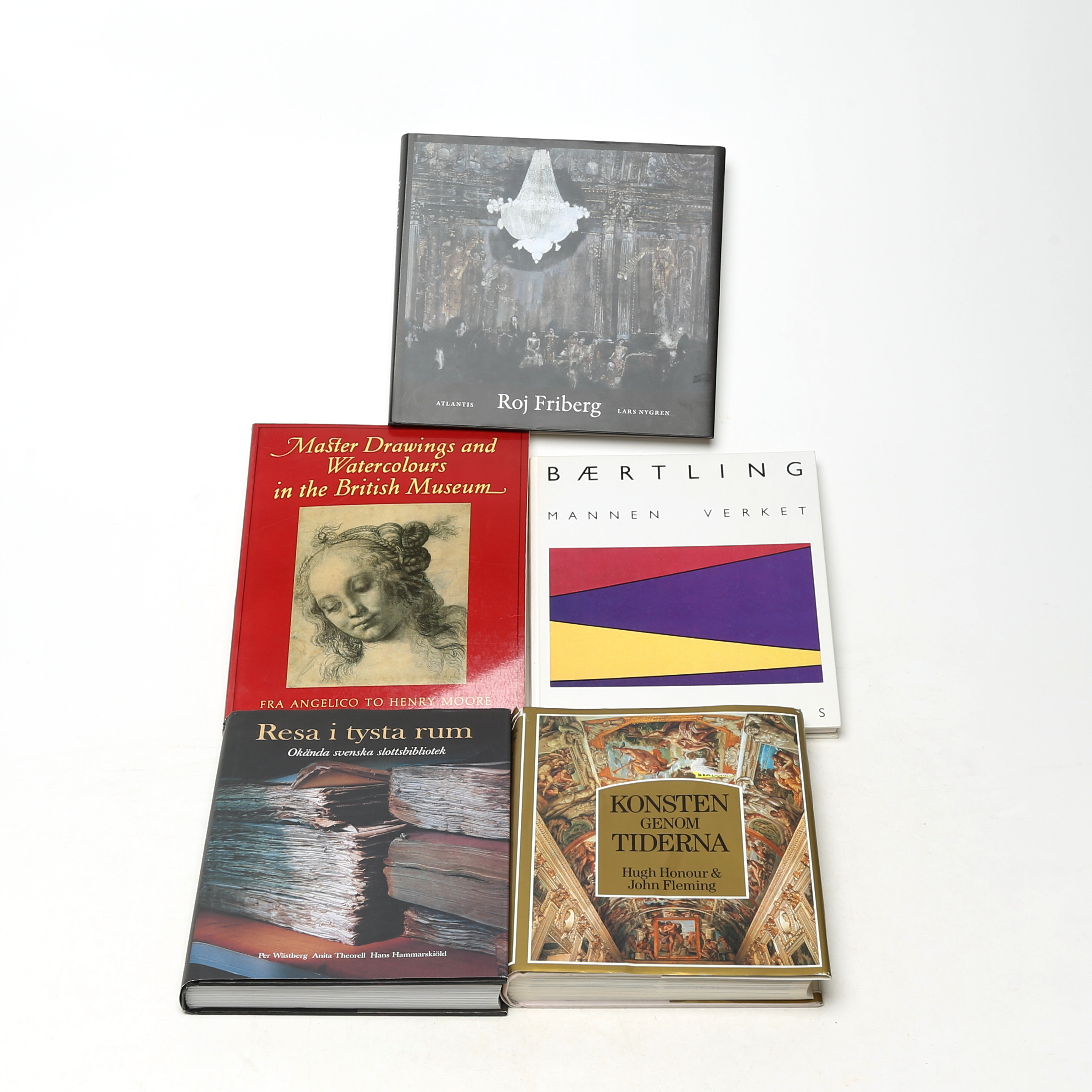 BÖCKER, mest Konst, 5 delar, bland annat Baertling och Master Drawings.