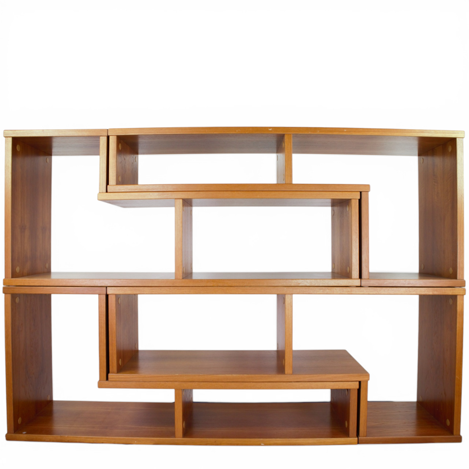 MODULHYLLOR, 4 st, lackat teak fanér, nutida.