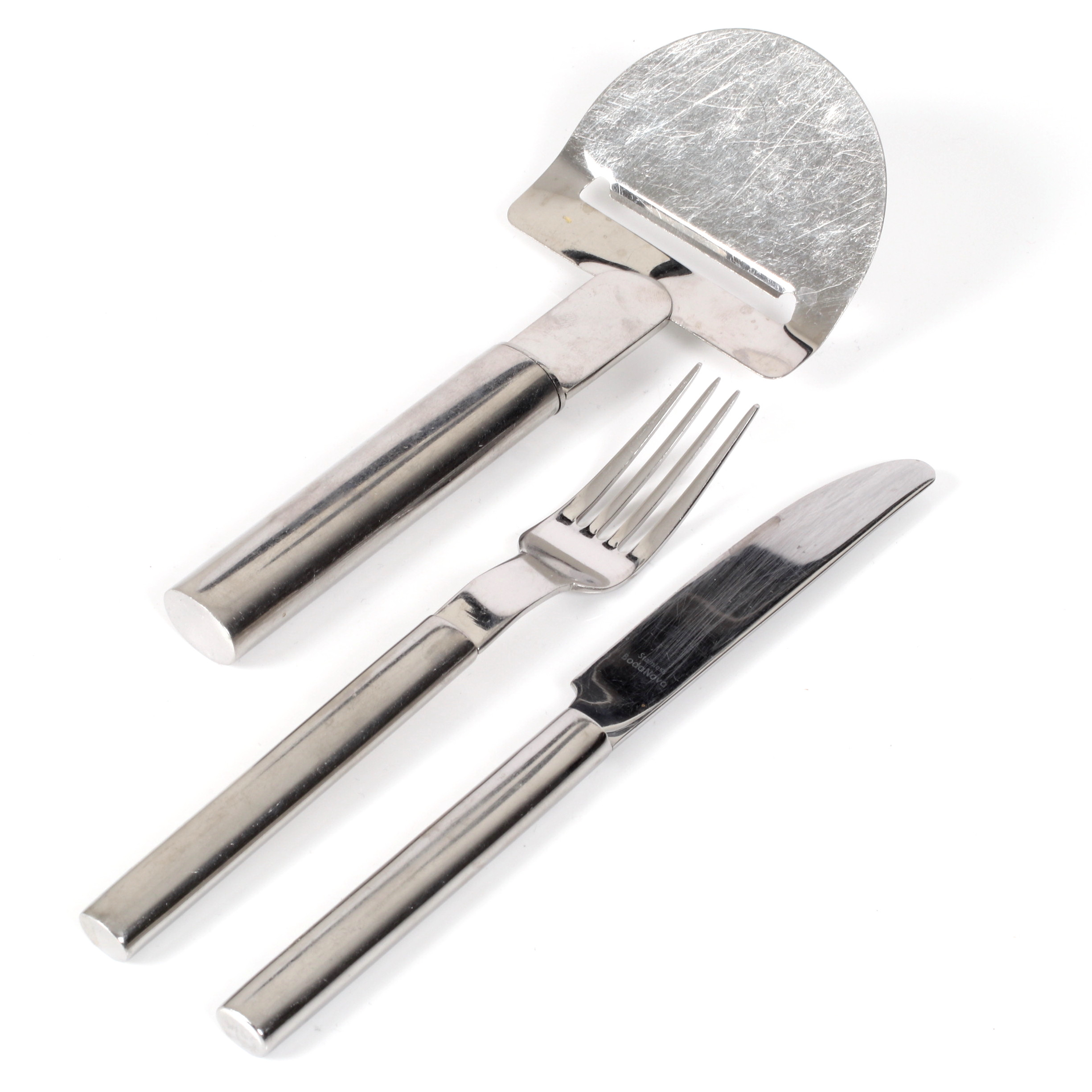 MIKAEL BJÖRNSTJERNA. Bestickservisdelar, 12 st, "Oval Steel", stål, Boda Nova.