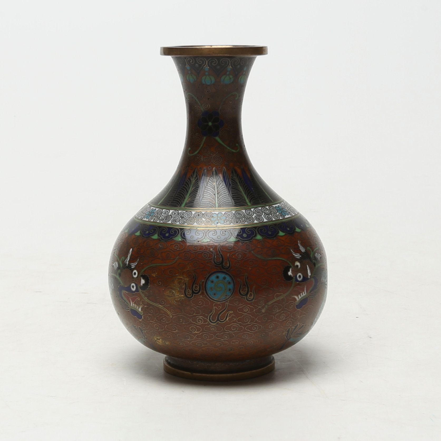 VAS, metall, cloisonné, Asien.