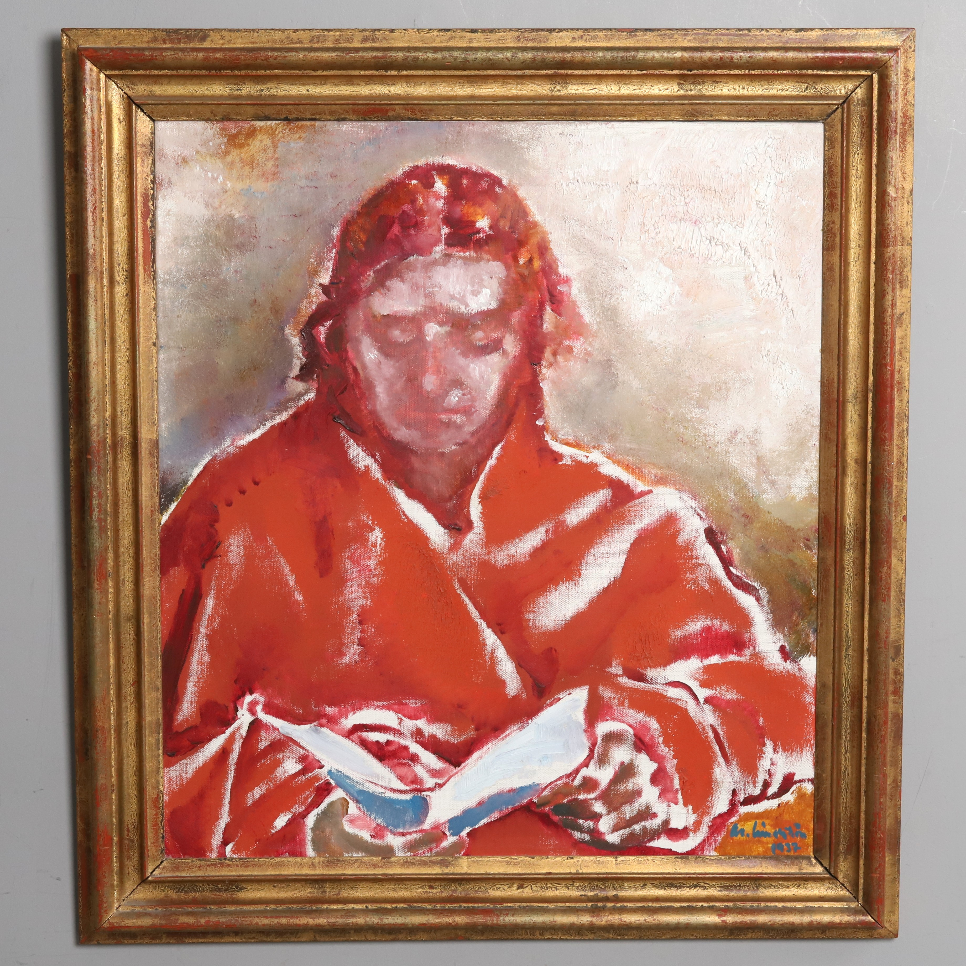 MARTIN LINDSTRÖM. Olja på duk, signerad och daterad 1937.