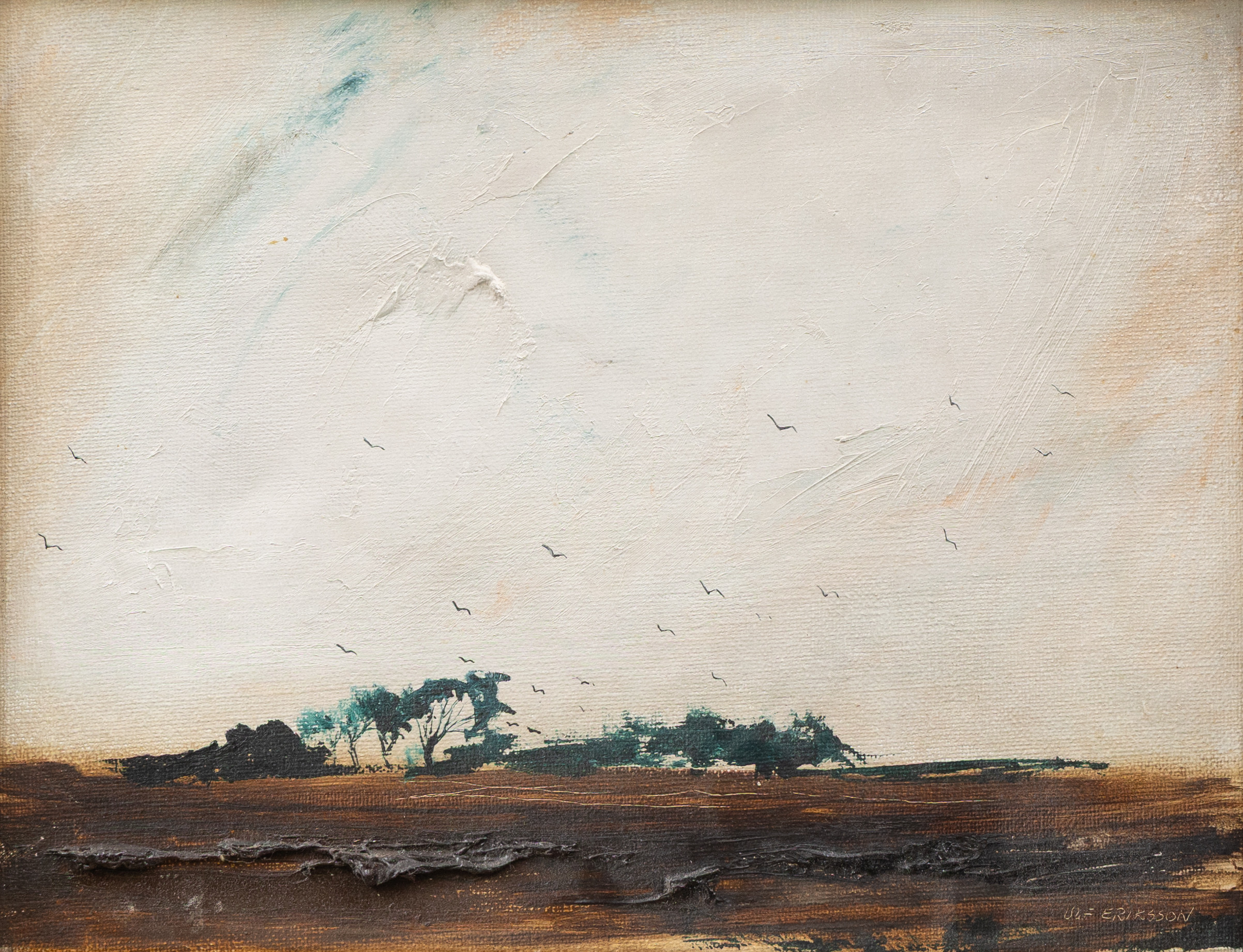 ULF ERIKSSON. Landskap, olja på duk, signerad.