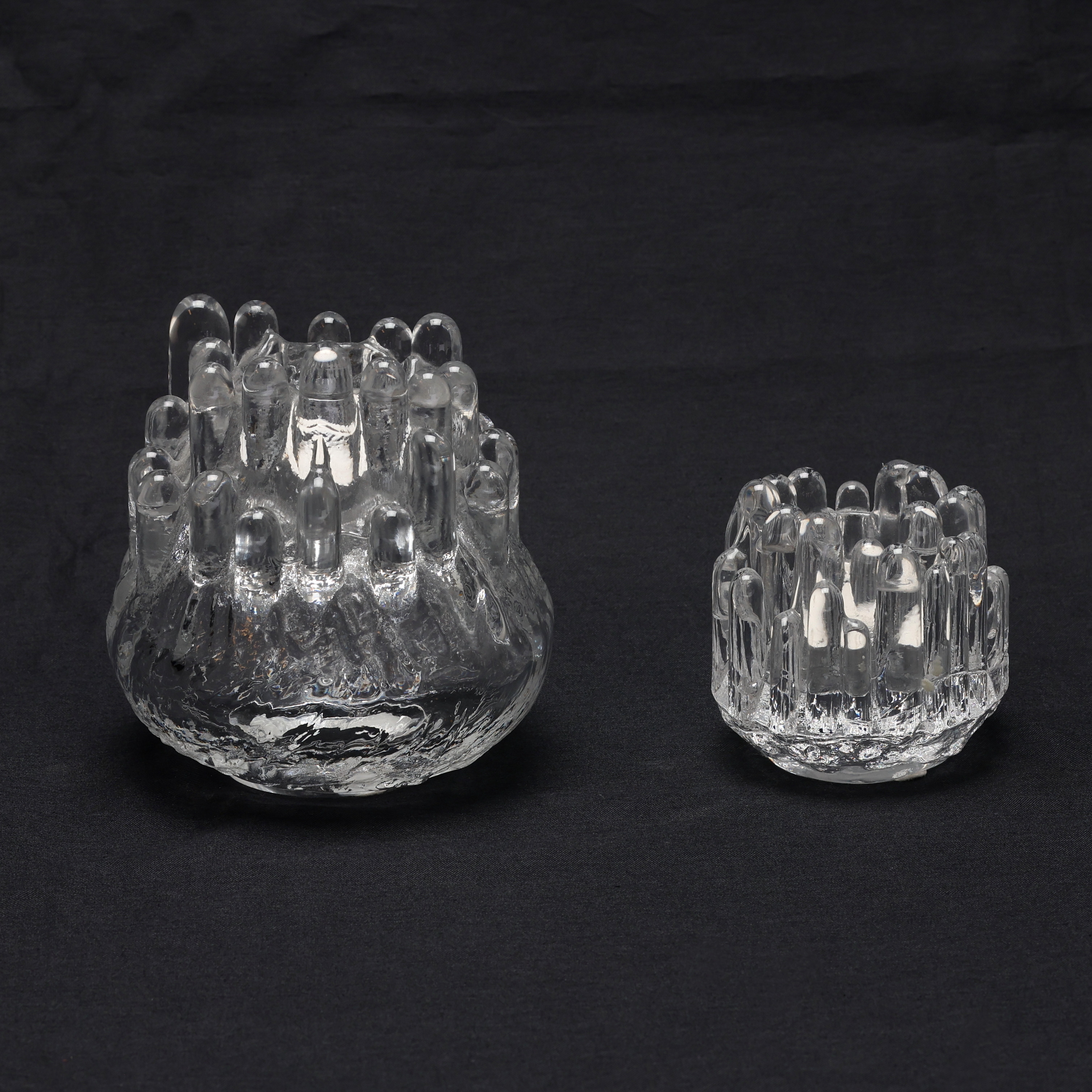 GÖRAN WÄRFF. Ljuslyktor, 2 st, glas, "Polar", Kosta Boda.