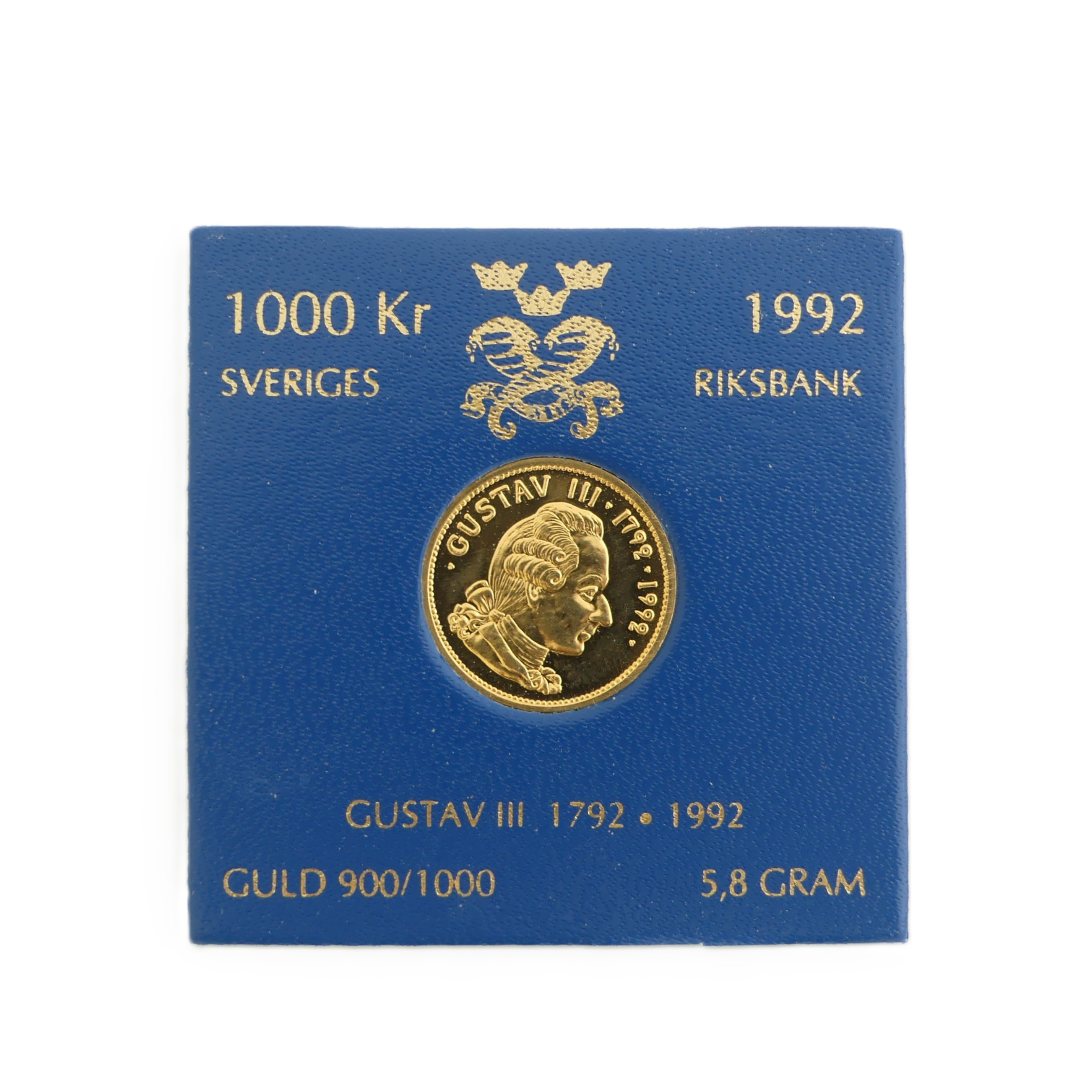 GULDMYNT, 1000 kronor, 5,8 g, guld 900/1000.