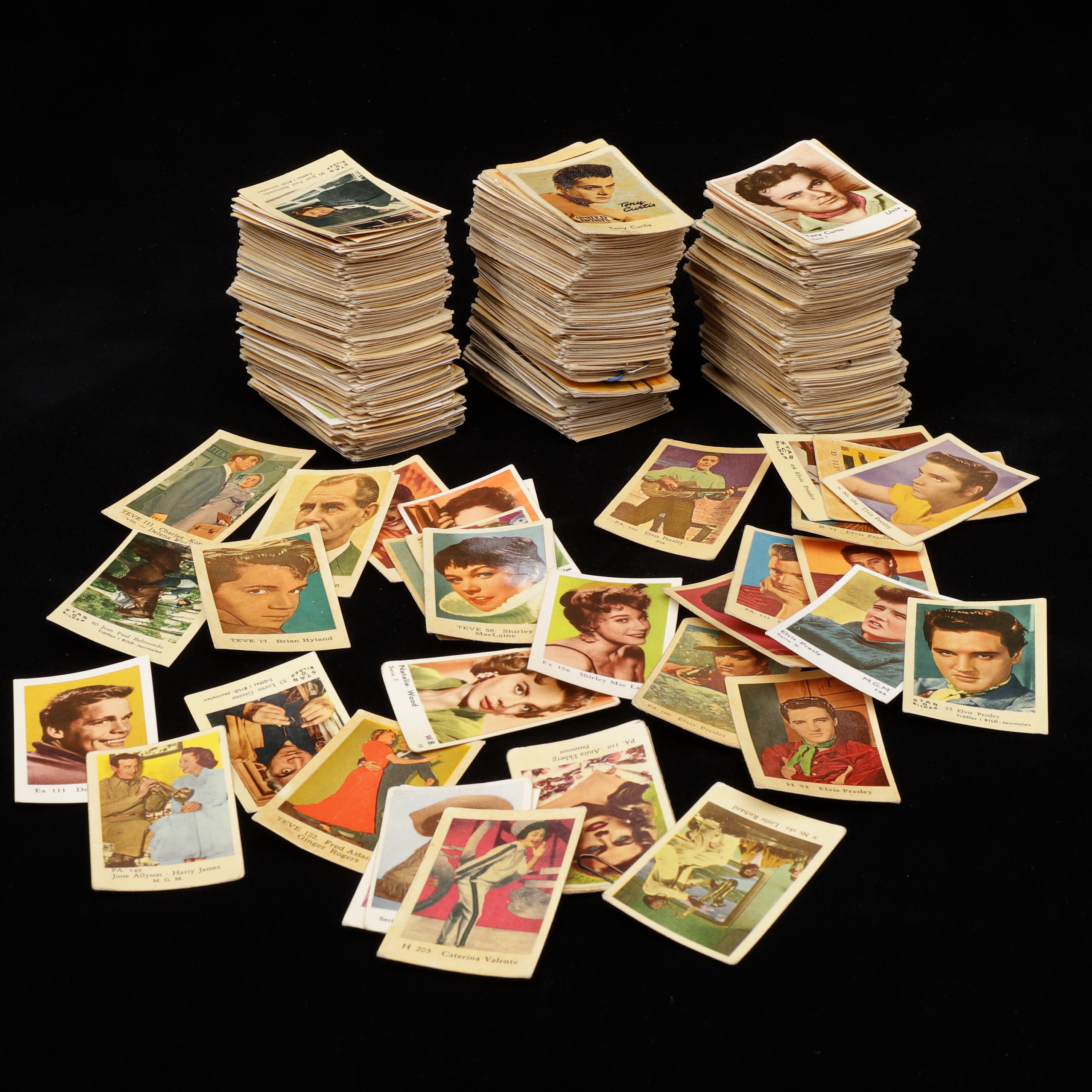 FILMSTJÄRNOR, drygt 600 st, Jarl Kulle, Tony Curtis, Elvis Presley m fl.