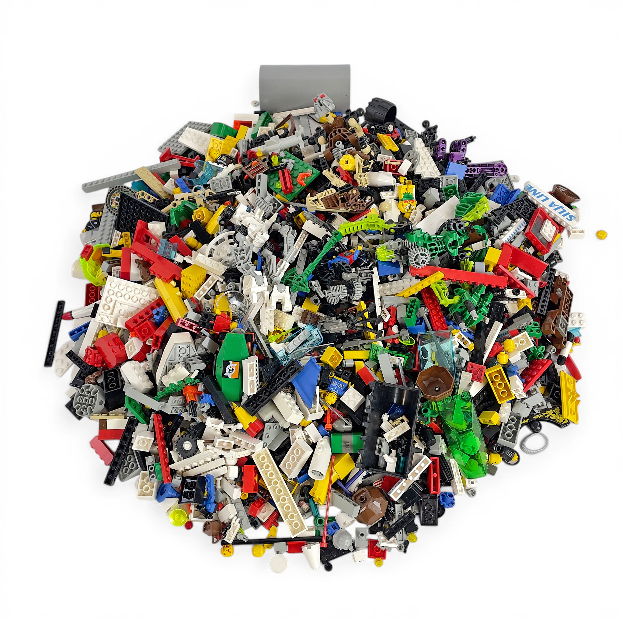 PARTI LEGO, ca 3,5 kg. Bl.a. Bionicle, i plastlåda.