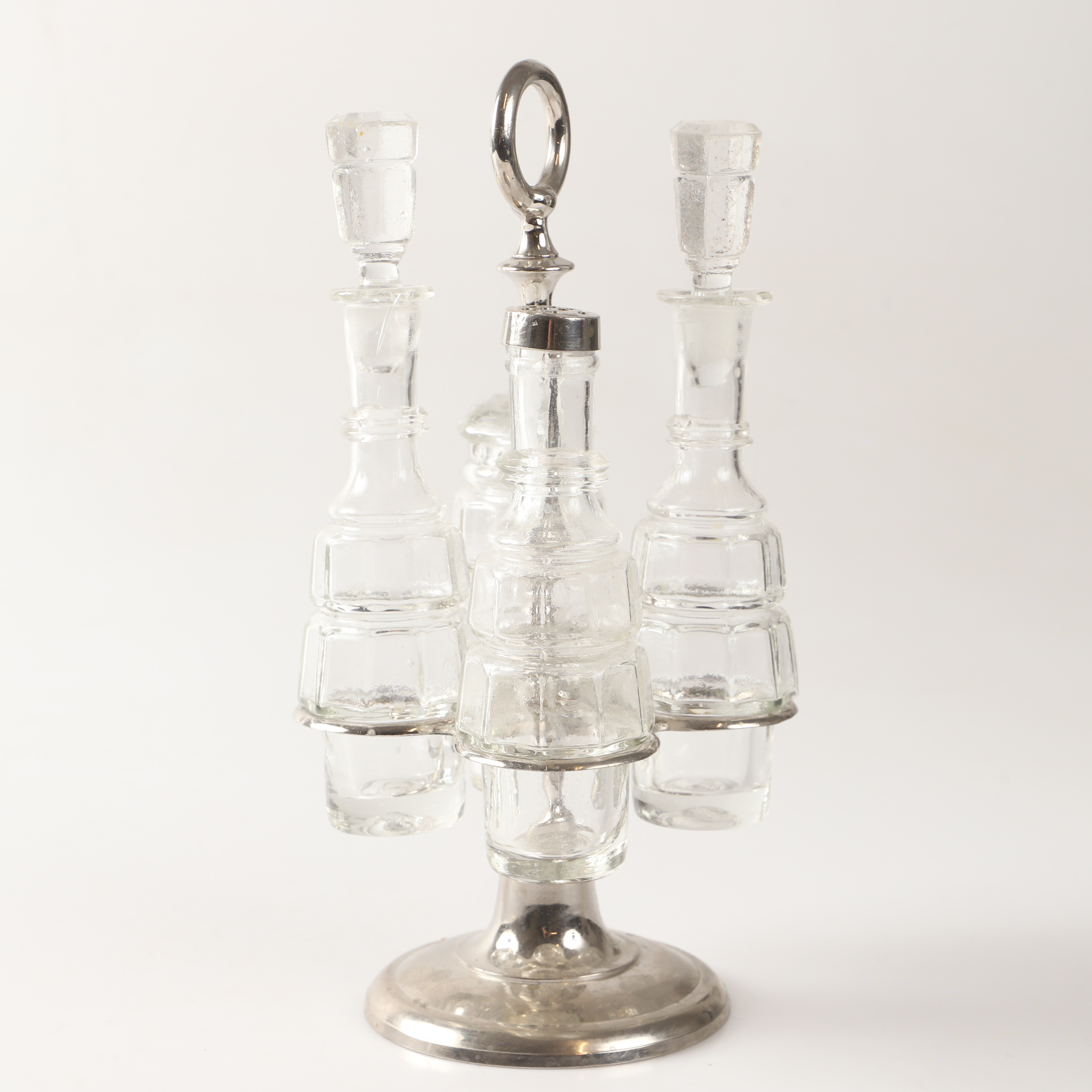 BORDSSURTOUT, nysilver/glas, 1900-tal.