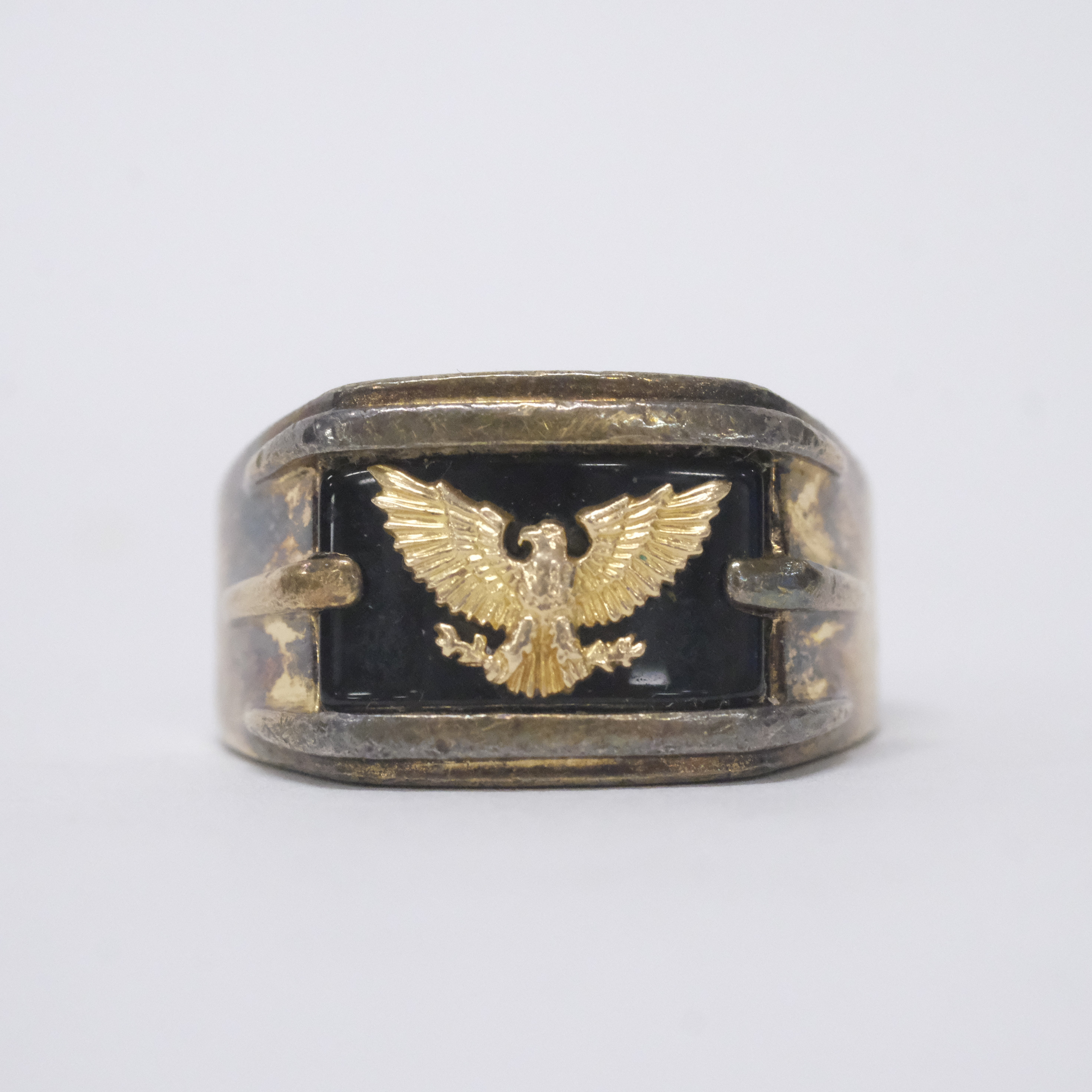 KLACKRING, FÖRGYLLT SILVER, DEKOR I 14K GULD.