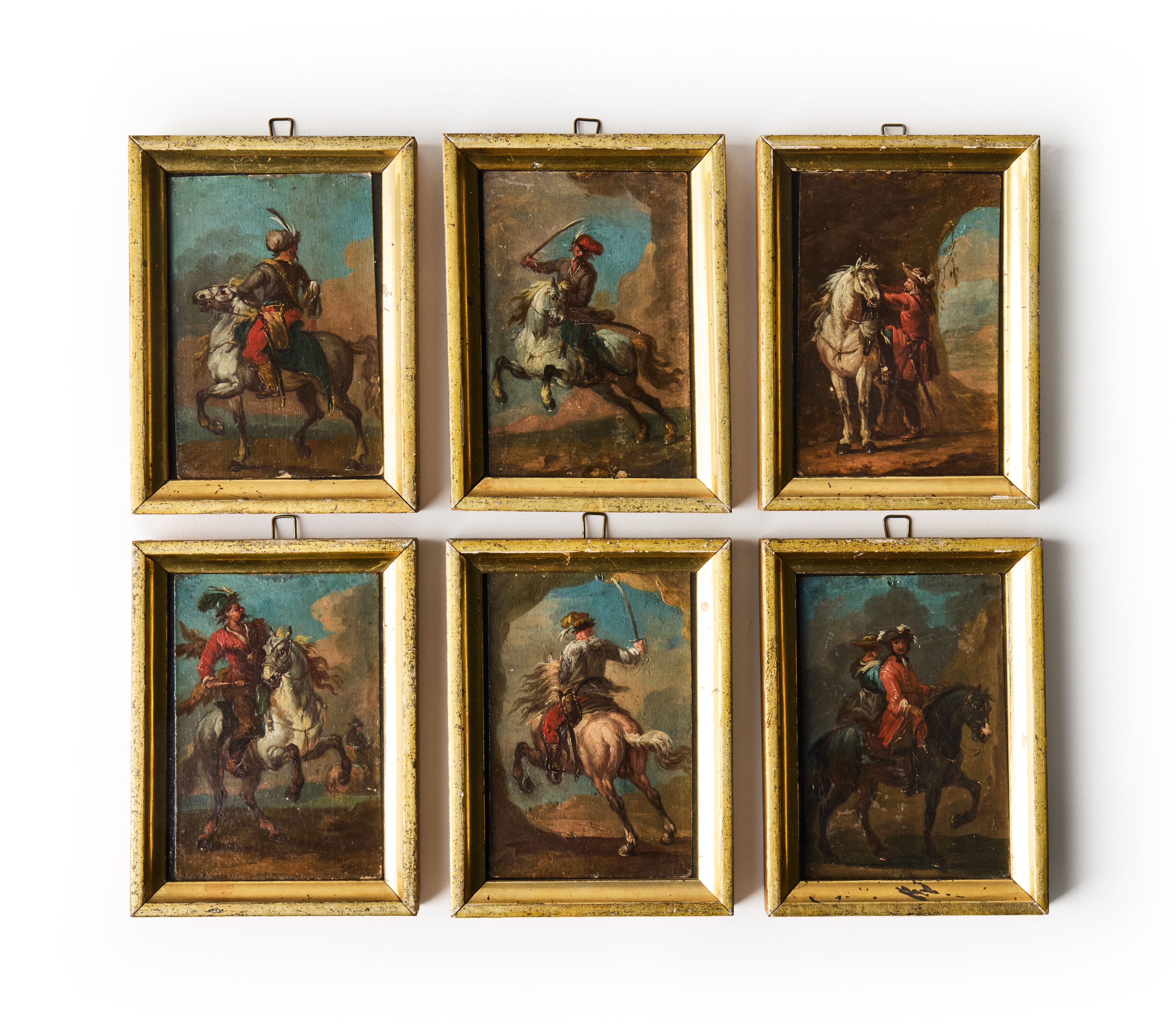 AUGUST QUERFURT (WOLFENBÜTTEL 1696-1761 VIENNA). Attributed to. Horsemen - six compositions.