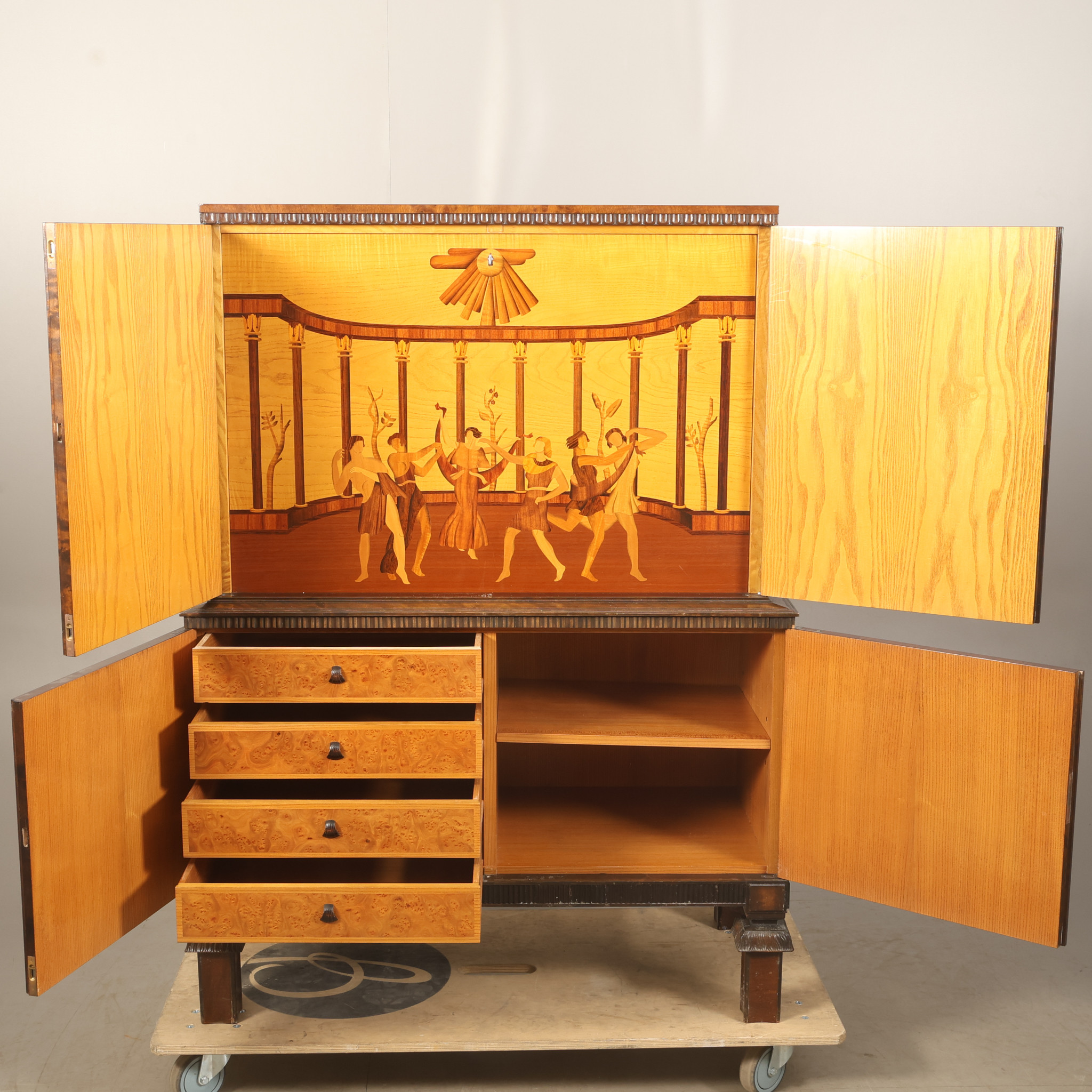 SKÅP, intarsia, Art deco, 1930-tal.
