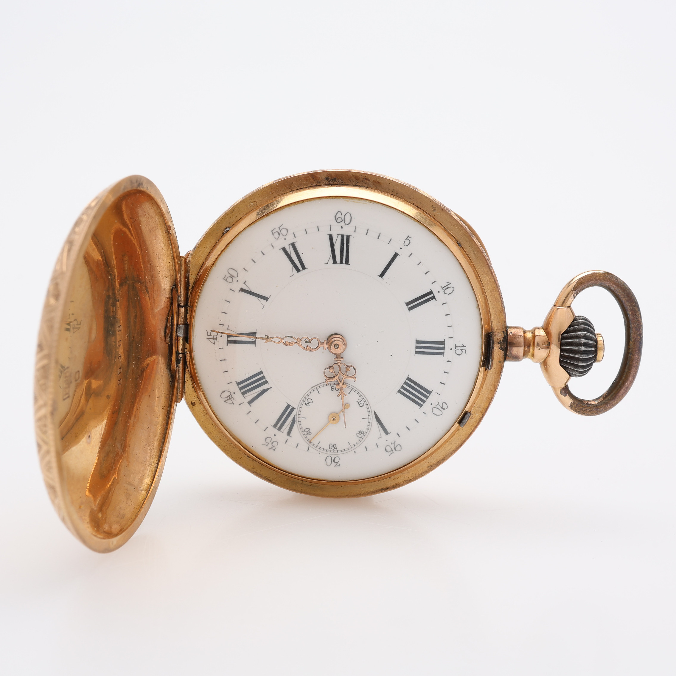 HERRFICKUR, SAVONETT, 18K GULD, TOTAL VIKT CA 82,7 GRAM.