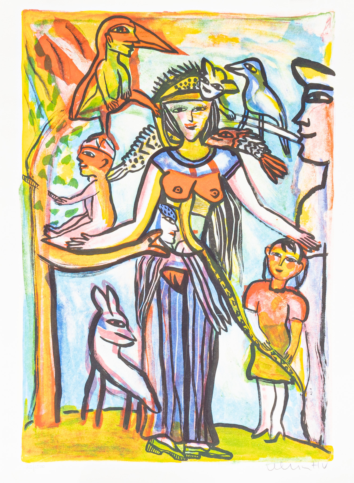 ULRICA HYDMAN-VALLIEN. FÄRGLITOGRAFI, numrerad 23/1500, signerad.