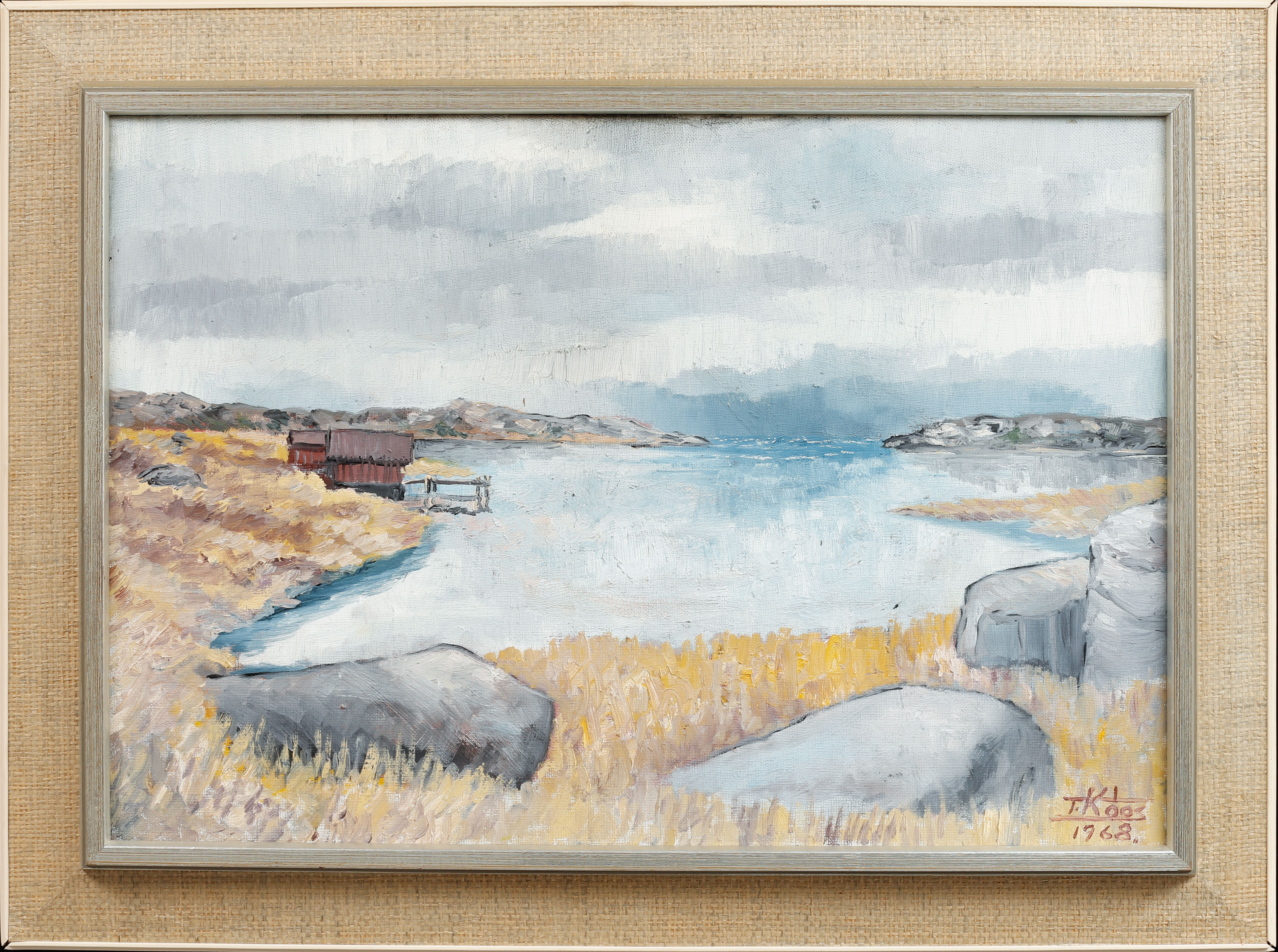 TIBOR KOOS. Kustbild, olja på duk, signerad och daterad 1968.
