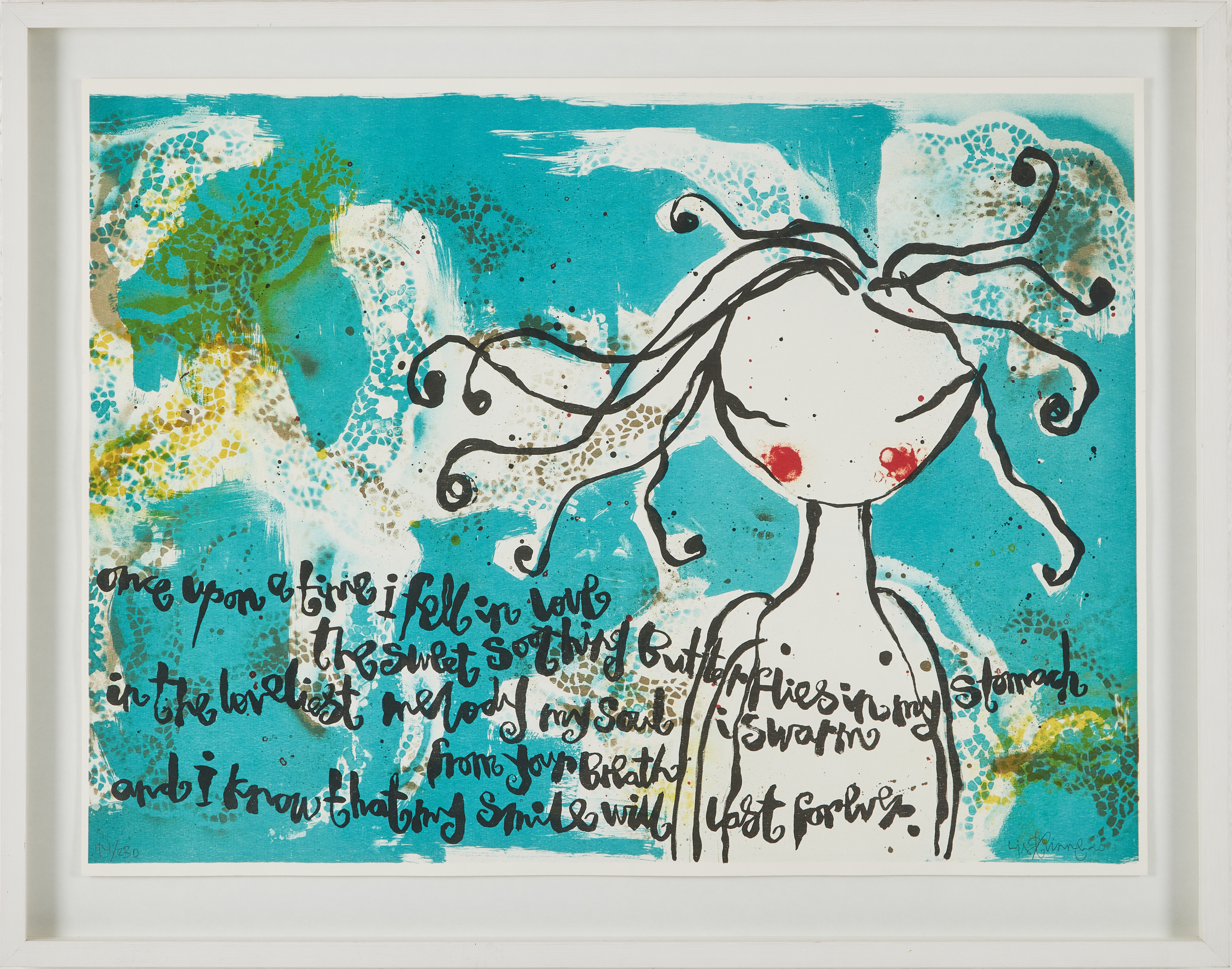 LISA RINNEVUO (FÖDD 1972). "Once upon a time...", färglitografi.