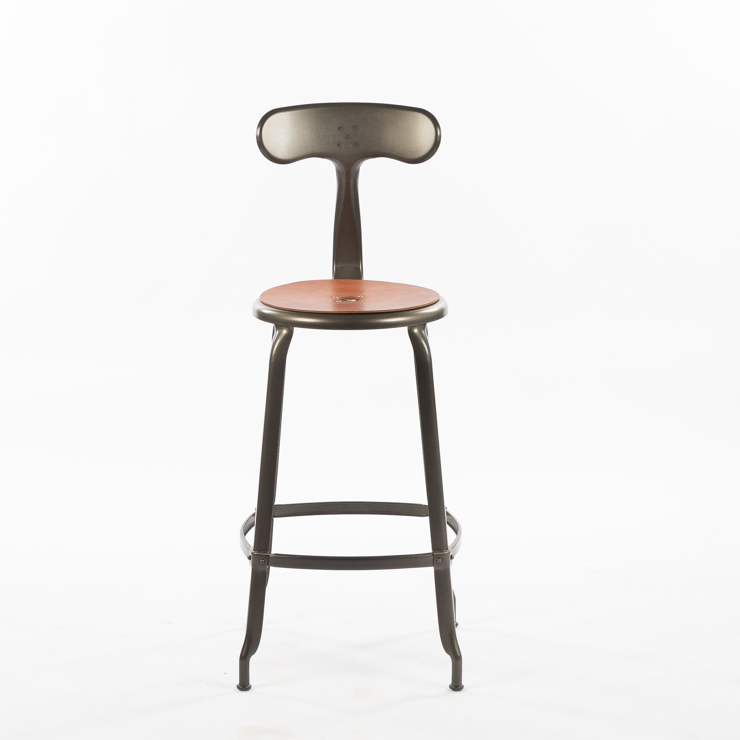 CHAISES NICOLLES, Frankrike. Stol i mattlackerat stål och läderklädd sits, samtida.