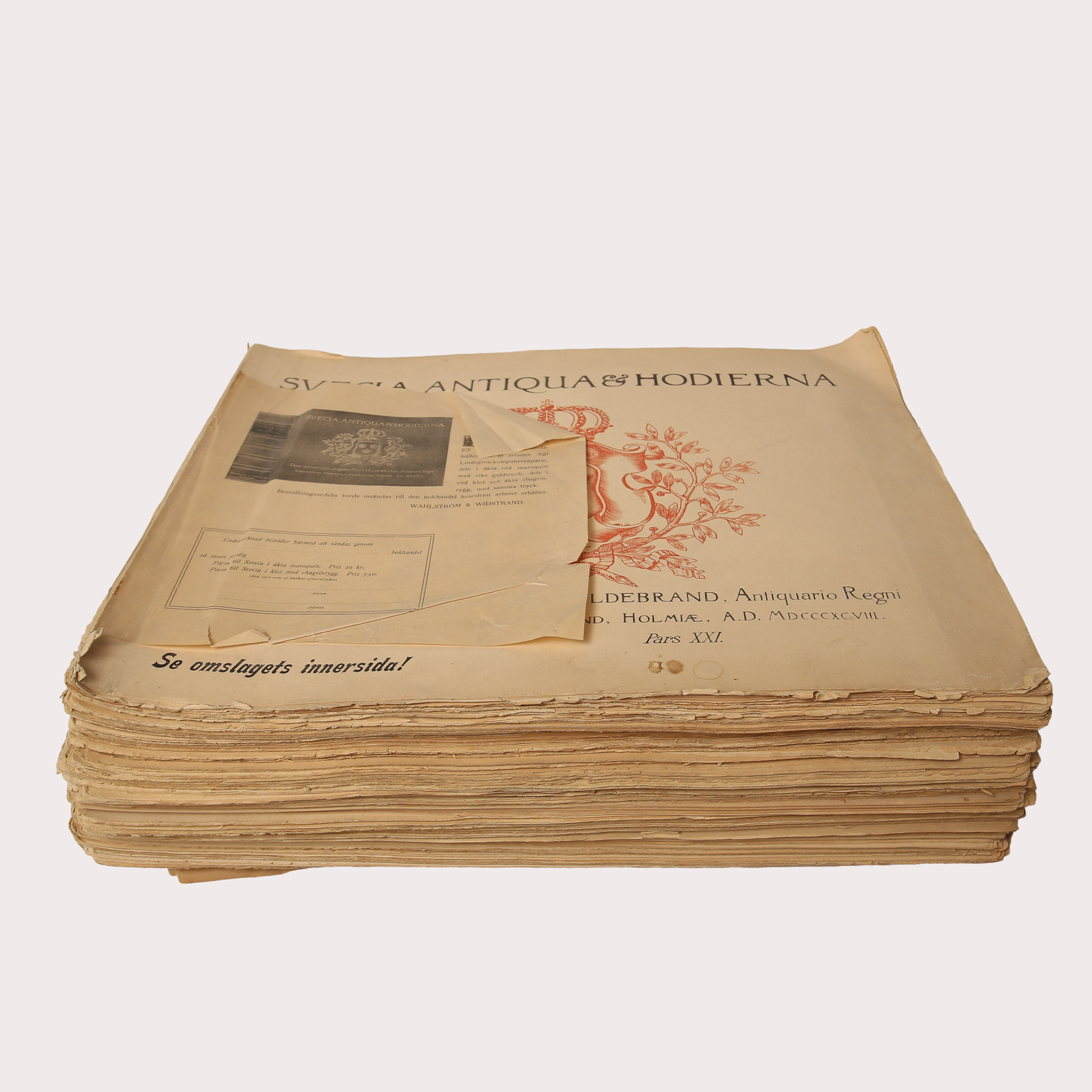 Svecia Antiqua & Hodierna,. Wahlström & Widstrands utgåva år 1898. Alla blad lösa.