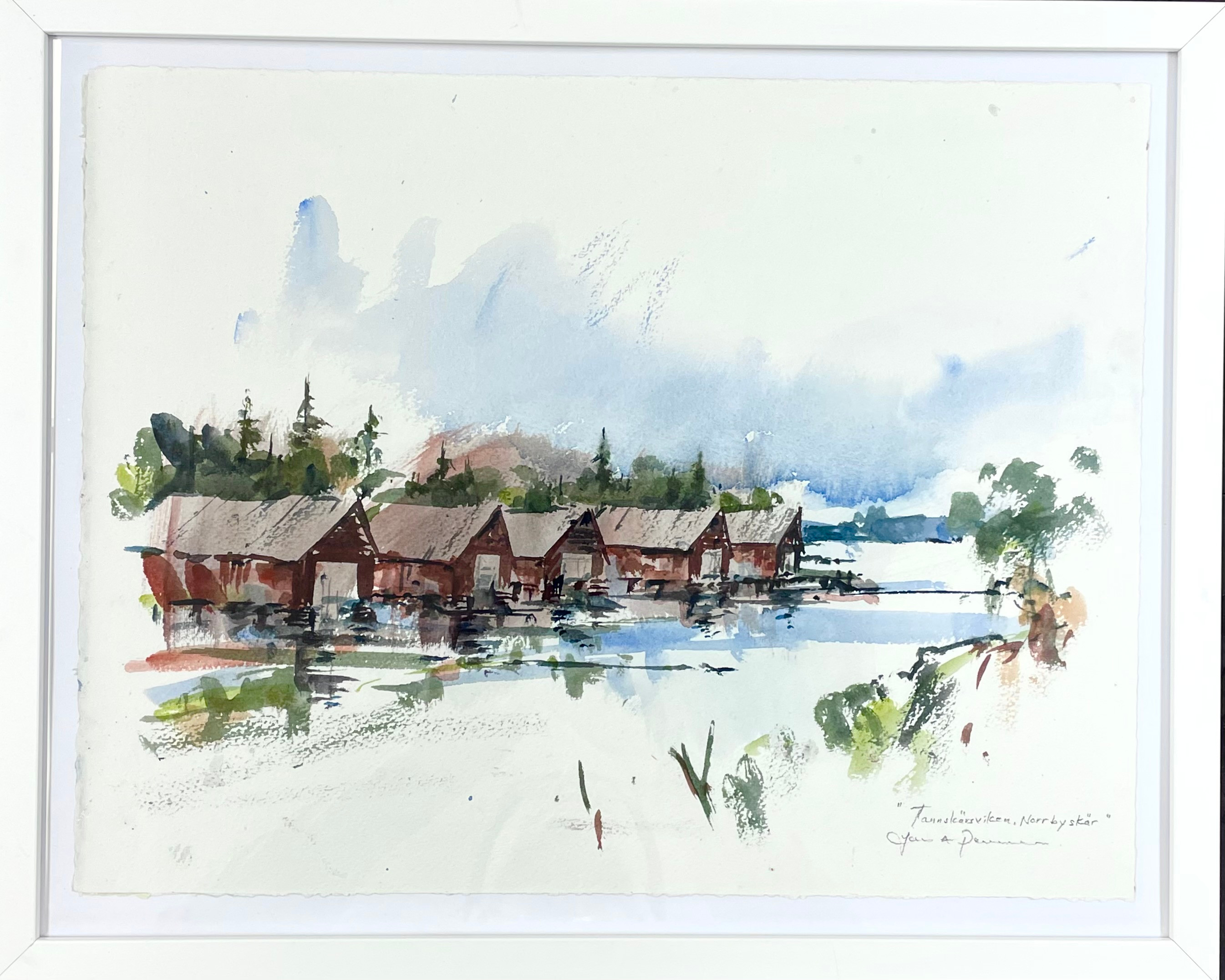 LARS A PERSSON. Akvarell på papper, "Tannskärsviken", Signerad.