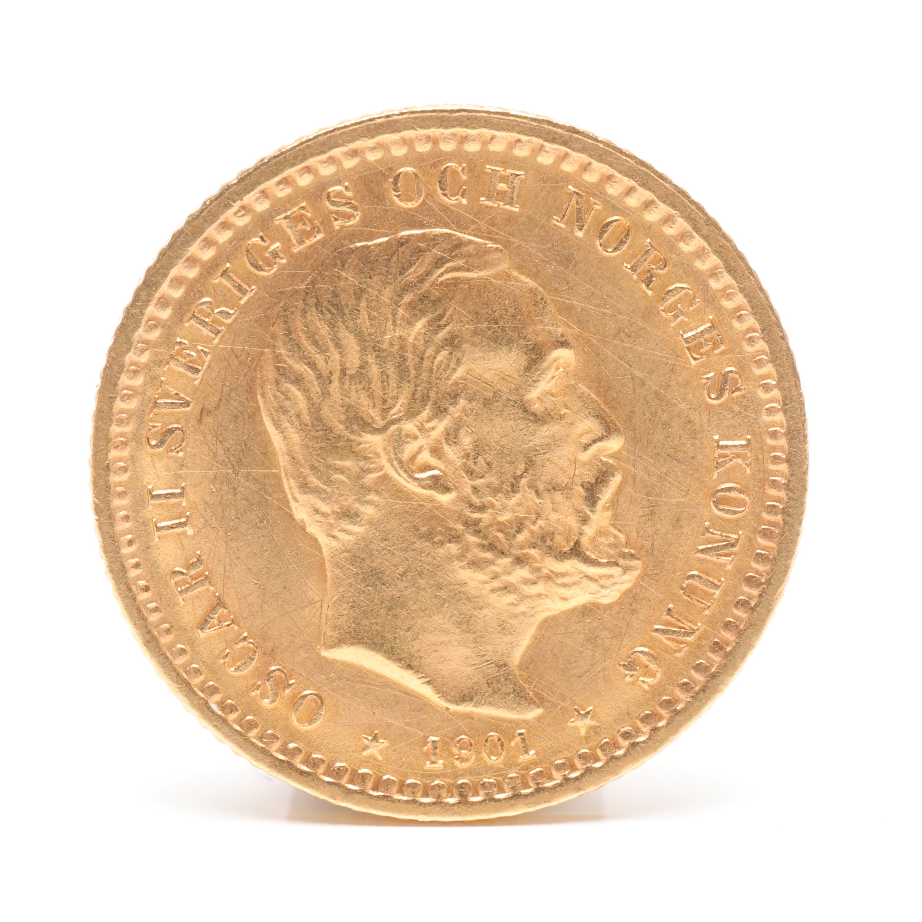 MYNT, guld, 5 kronor, Oscar II 1901.