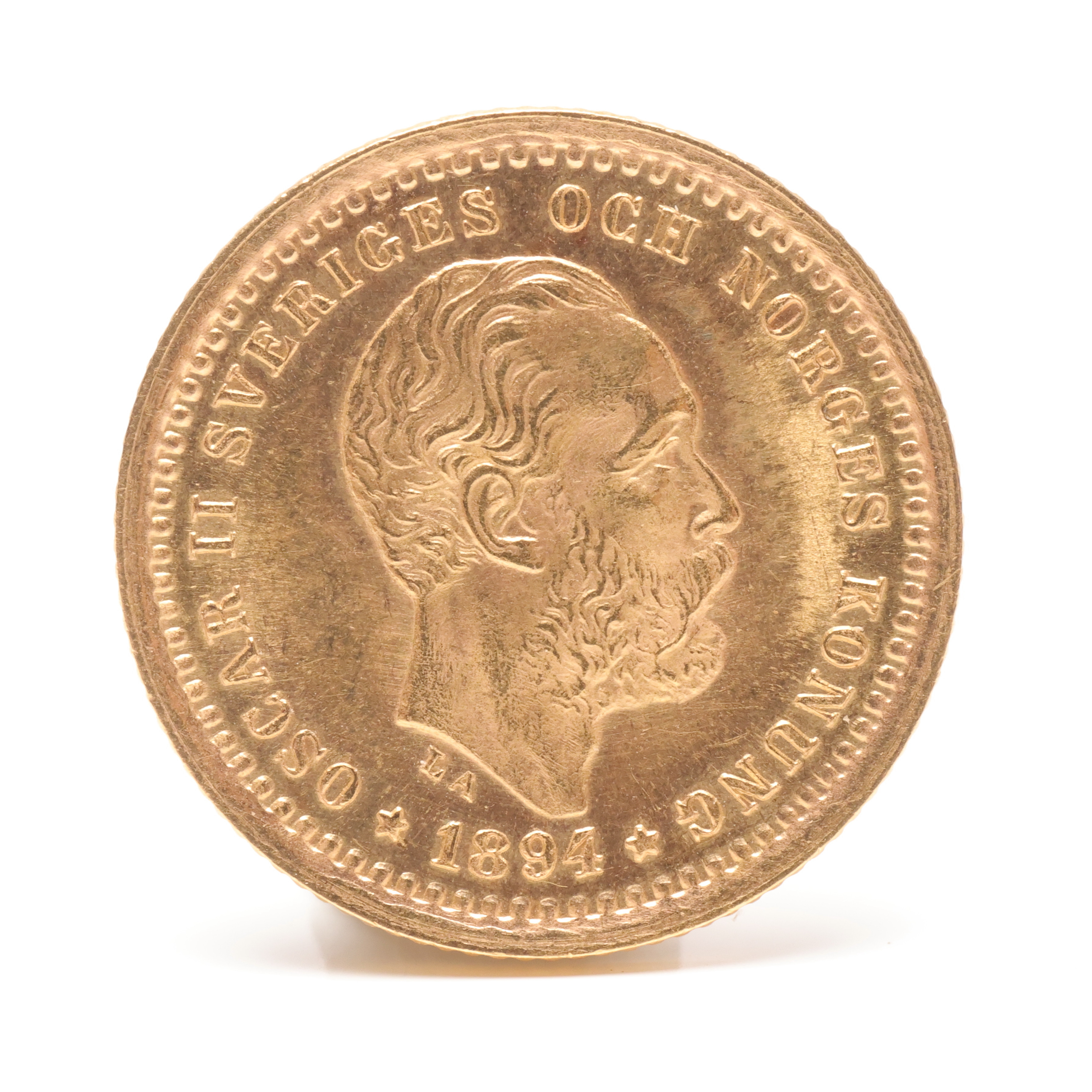 MYNT, guld, 5 kronor, Oscar II 1894.