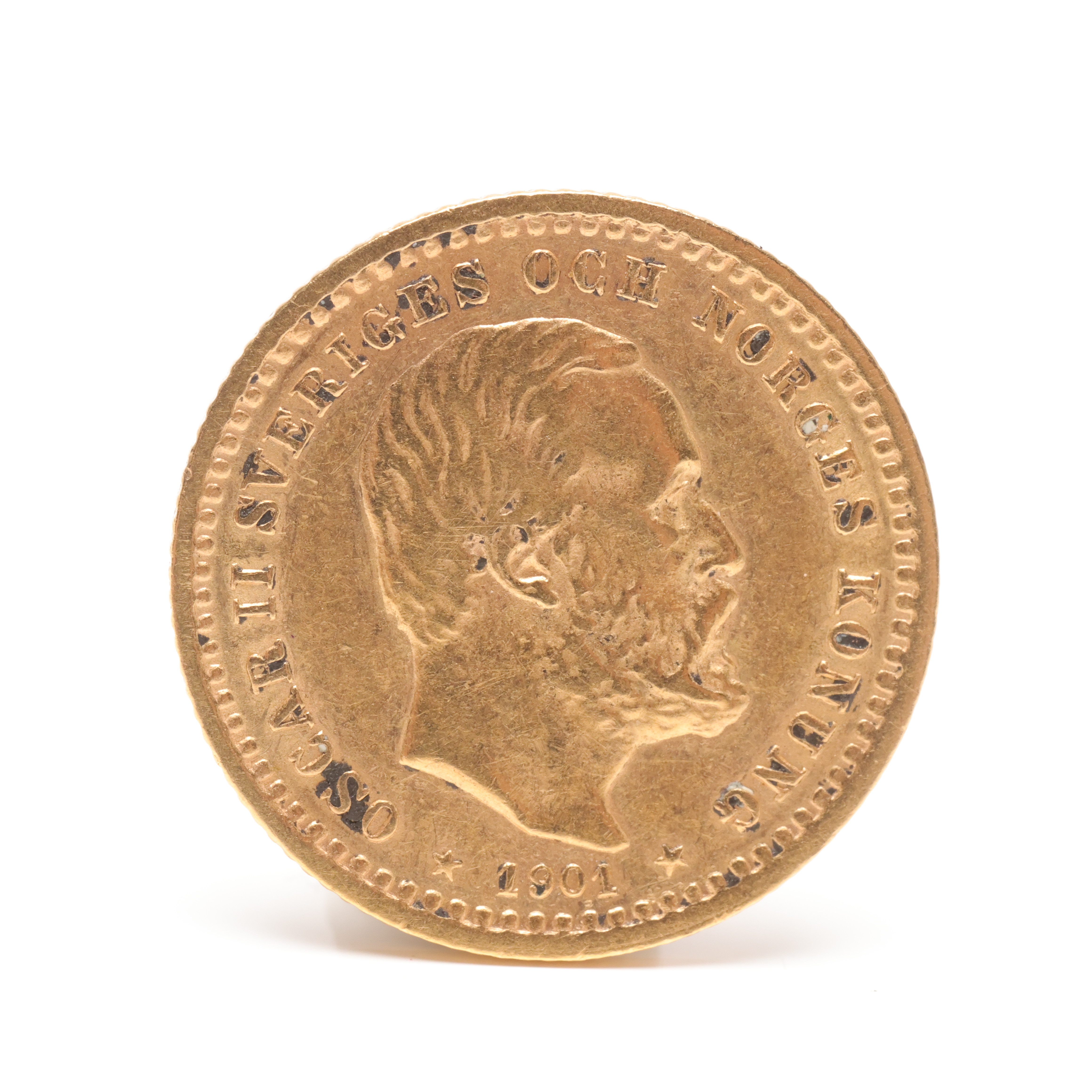 MYNT, guld, 5 kronor, Oscar II 1901.