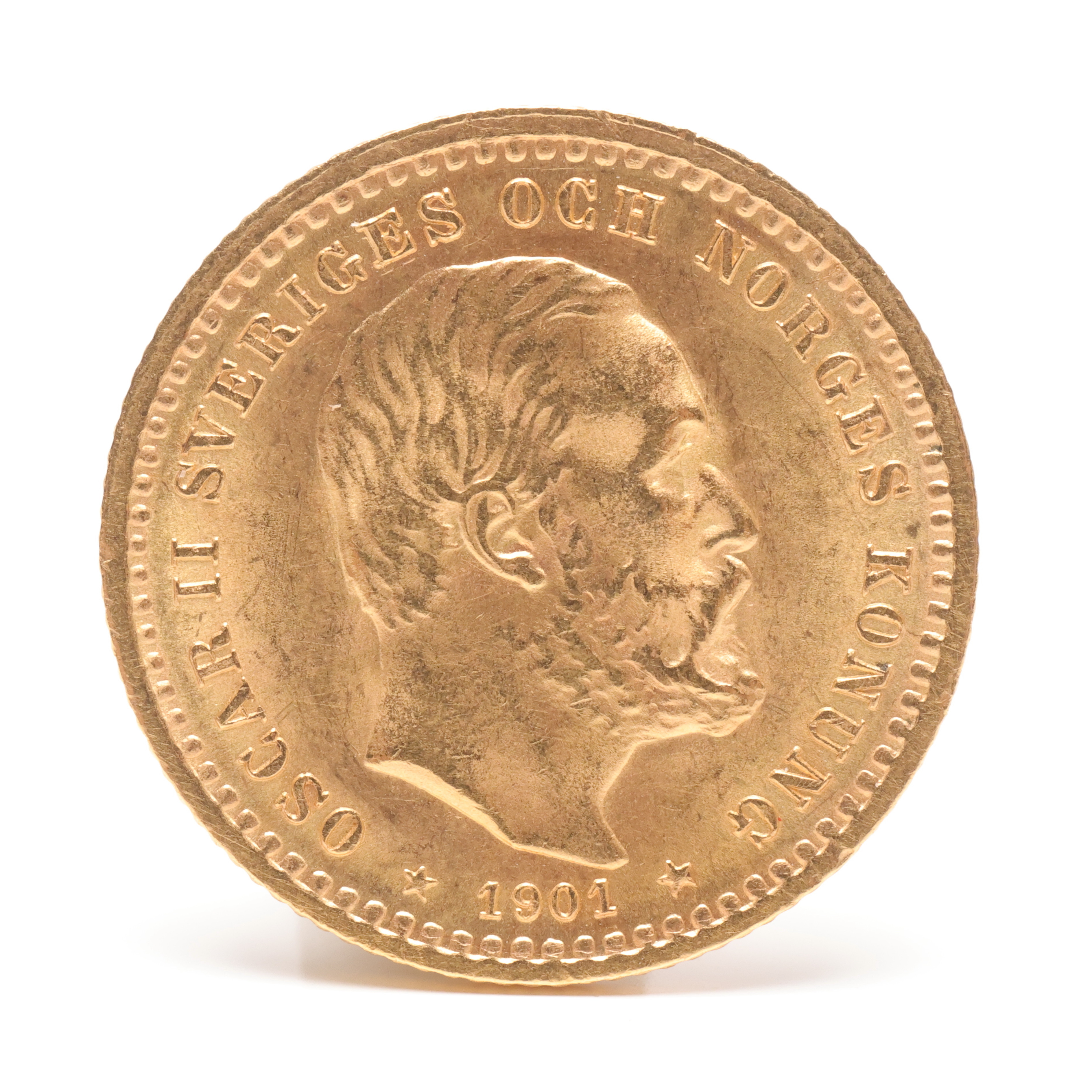 MYNT, guld, 5 kronor, Oscar II 1901.