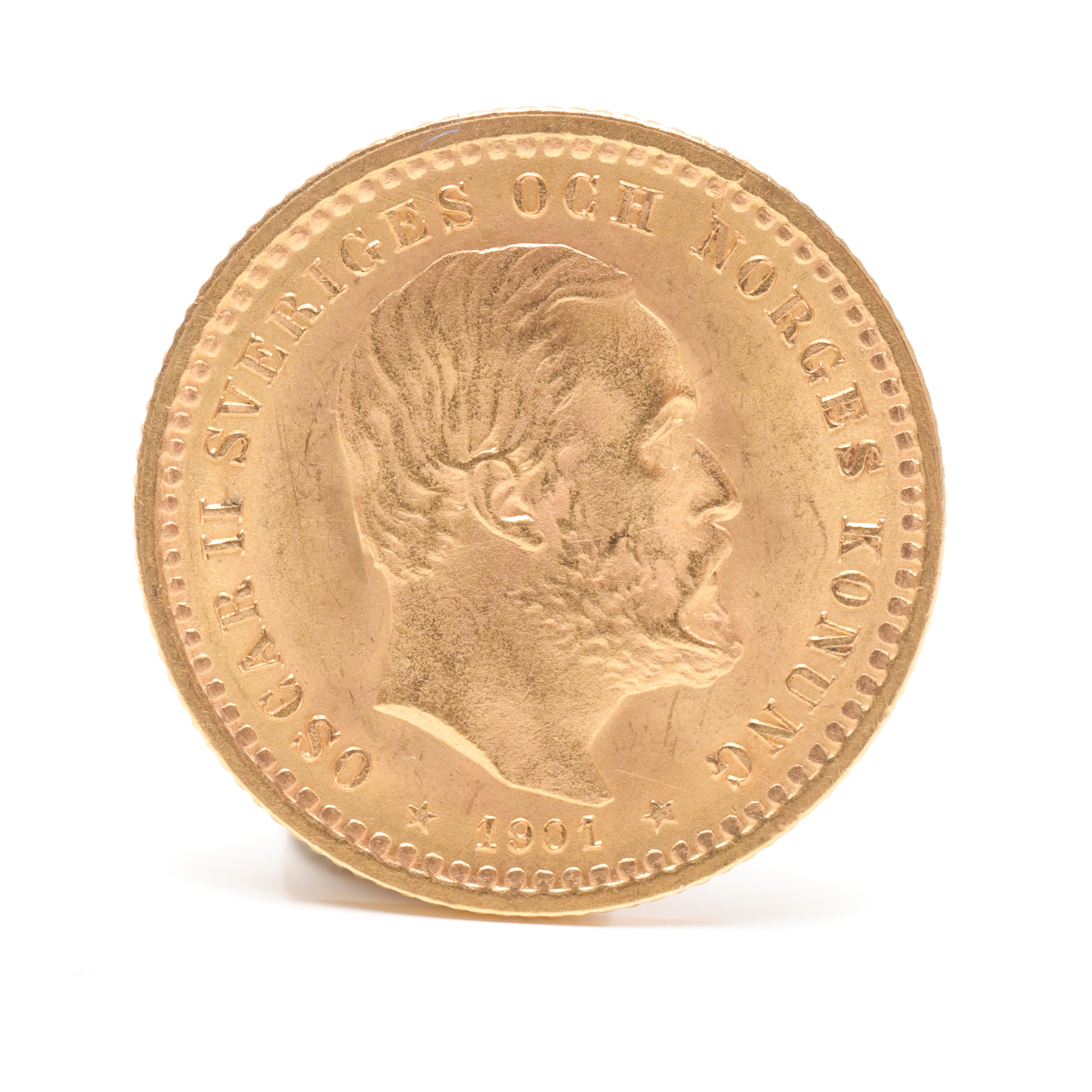 MYNT, guld, 5 kronor, Oscar II 1901.
