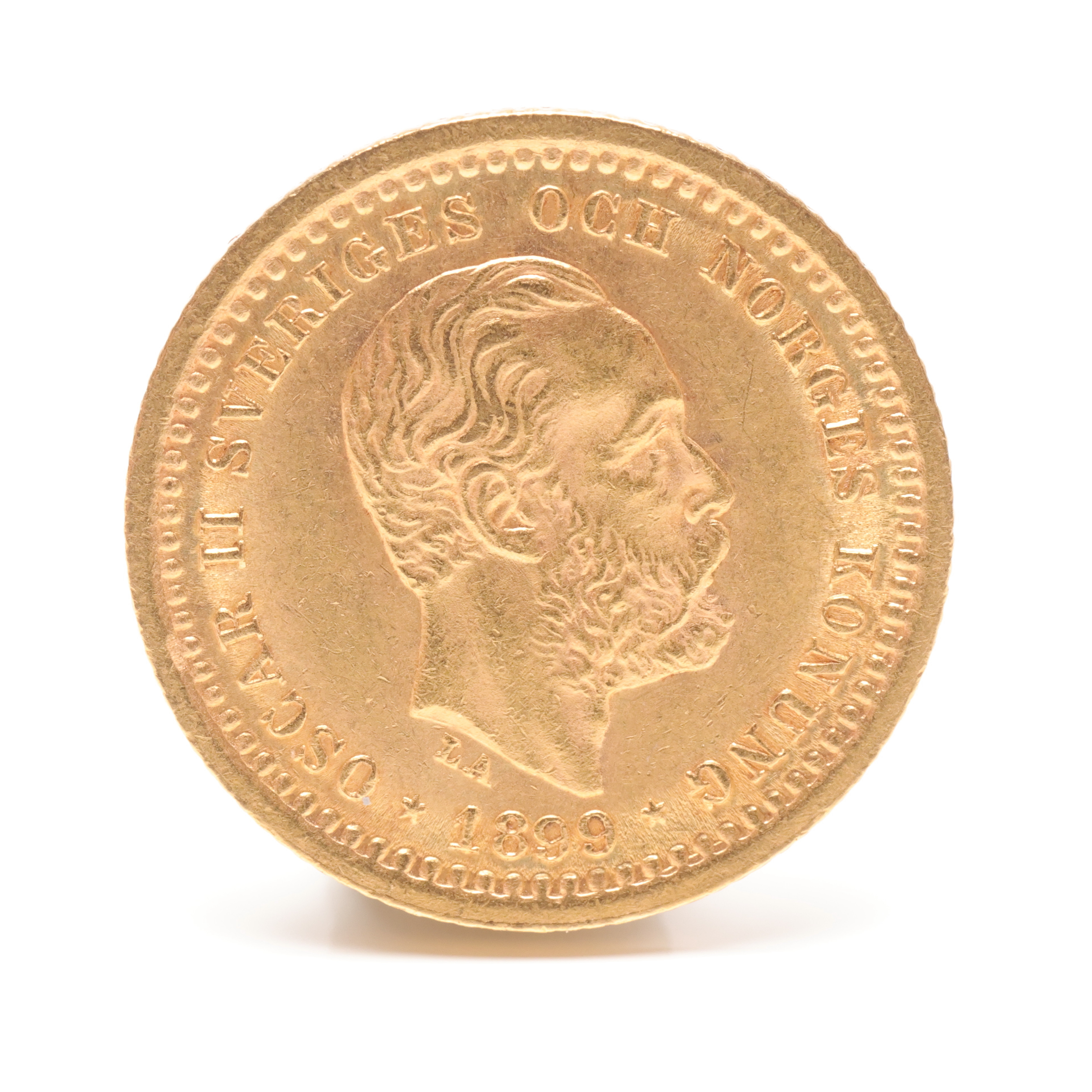 MYNT, guld, 5 kronor, Oscar II 1899.