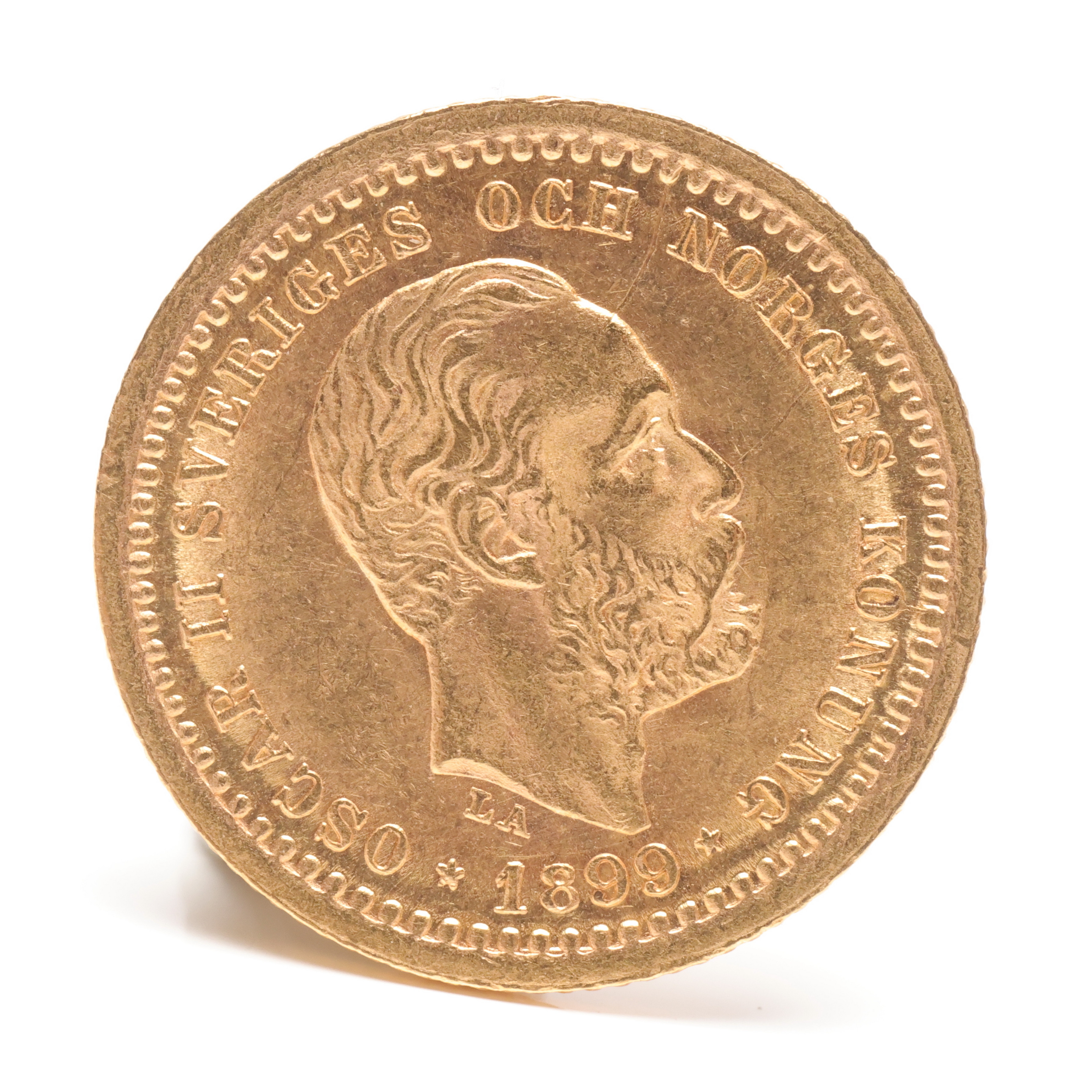 MYNT, guld, 5 kronor, Oscar II 1899.