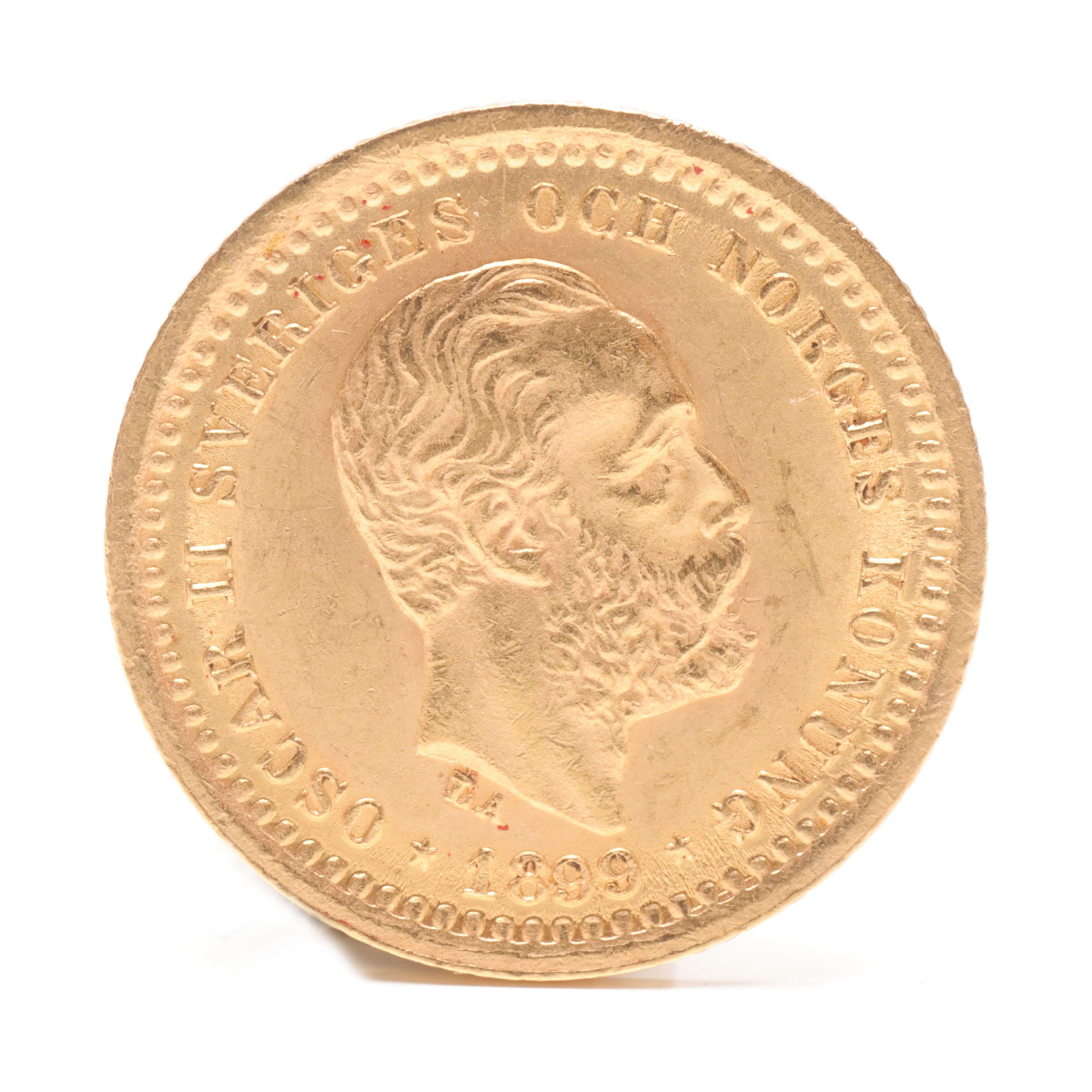 MYNT, guld, 5 kronor, Oscar II 1899.