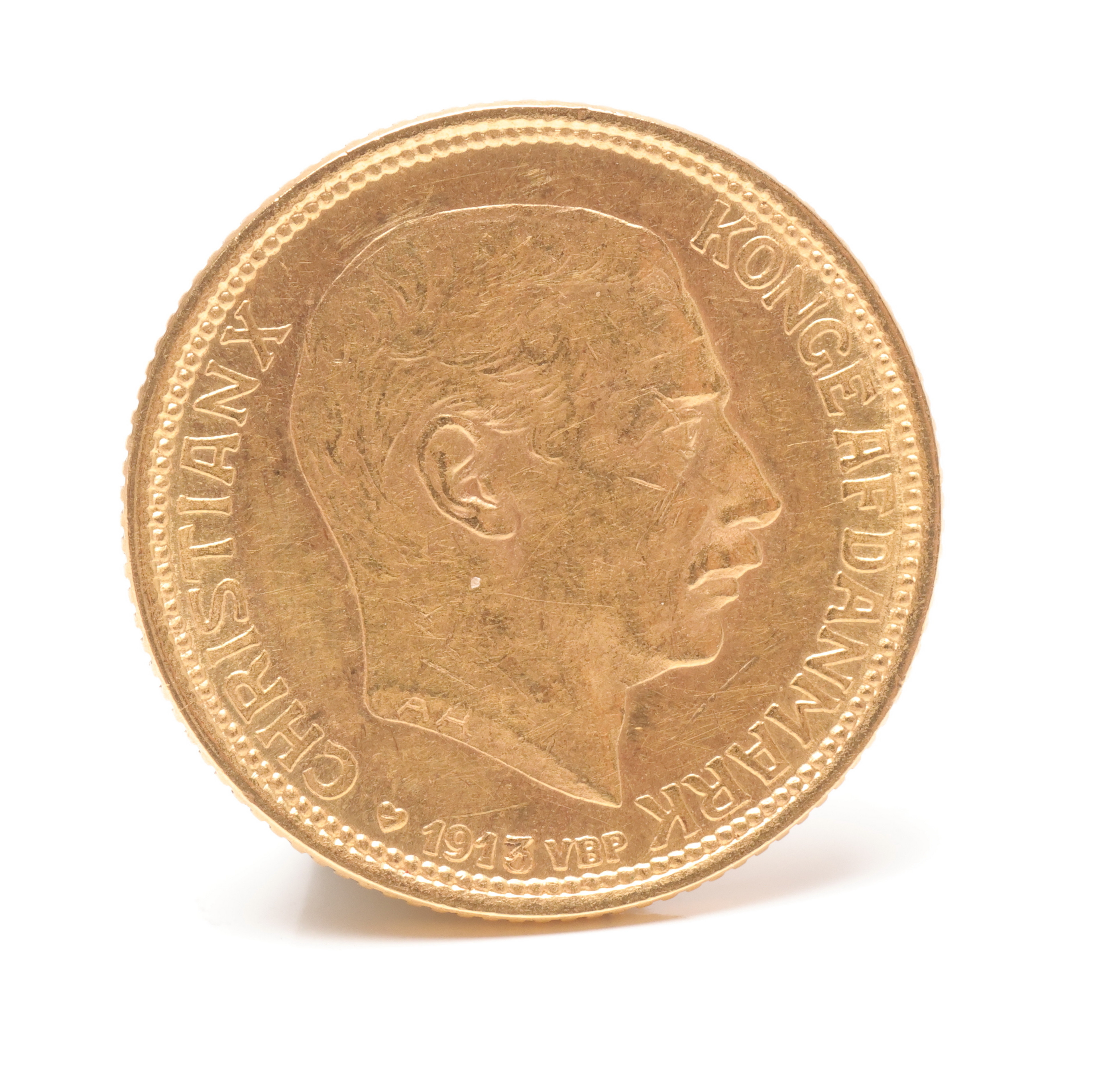 GULDMYNT, 10 kronor, Danmark, Christian IX, 1913.