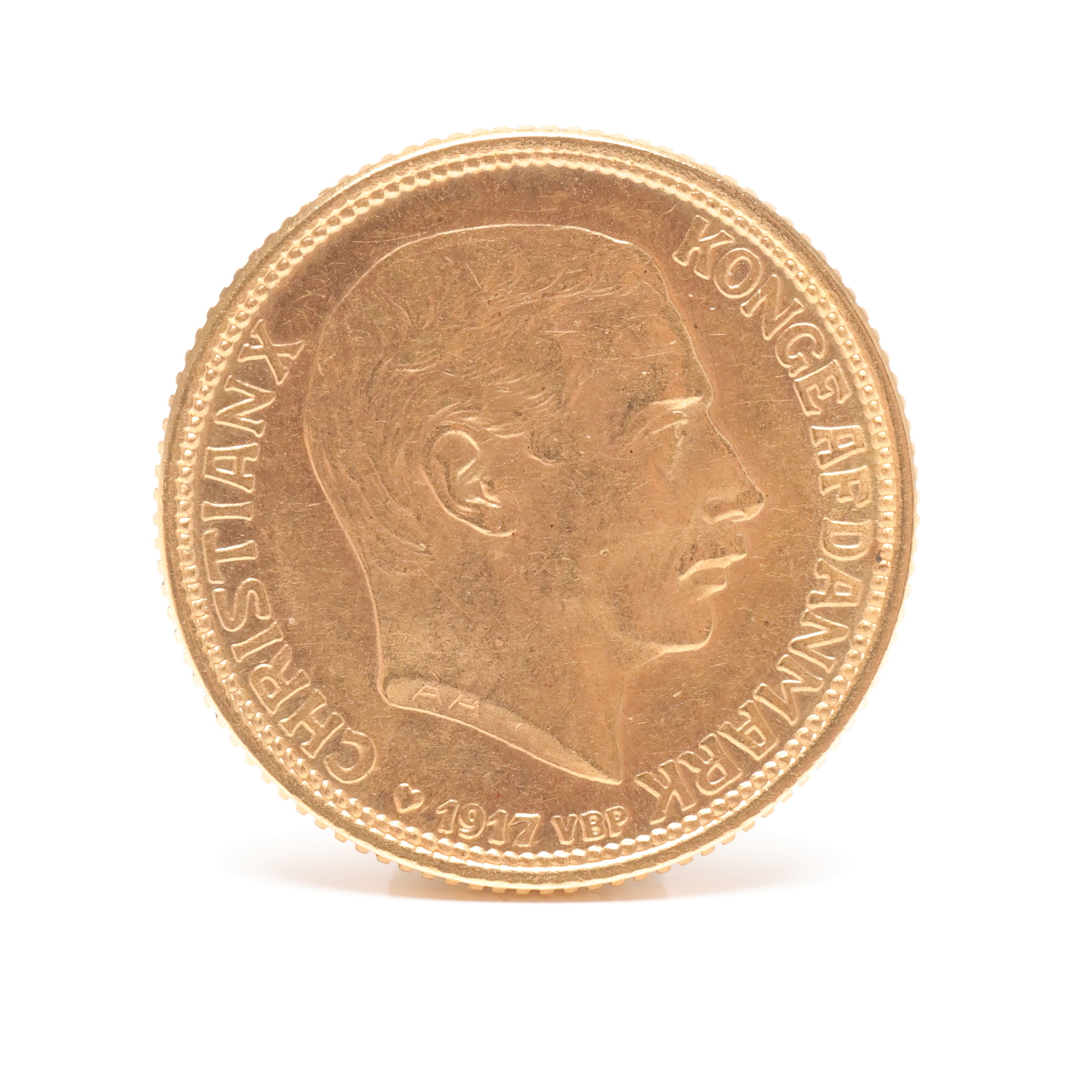 GULDMYNT, 10 kronor, Danmark, Christian IX, 1917.