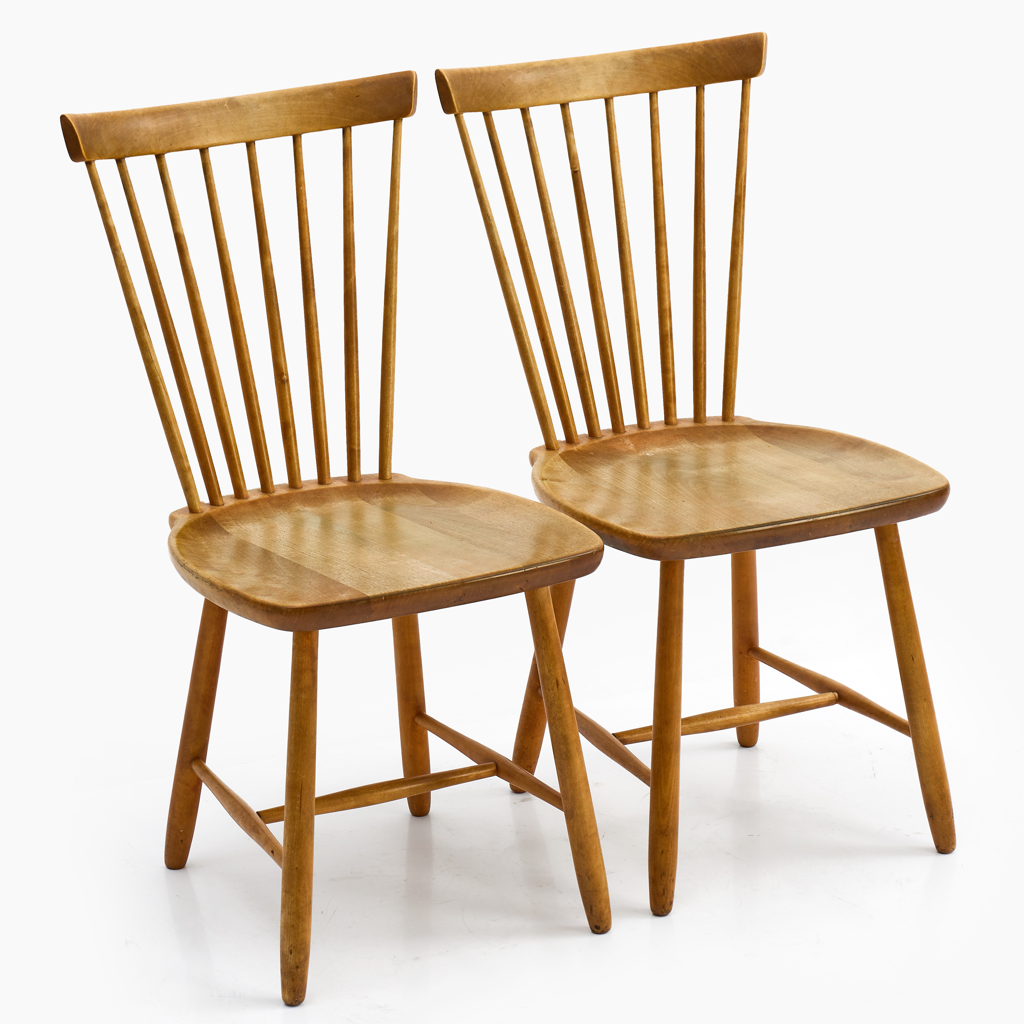 CARL MALMSTEN (1888–1972). Stolar, 2 st, "Lilla Åland", björk.