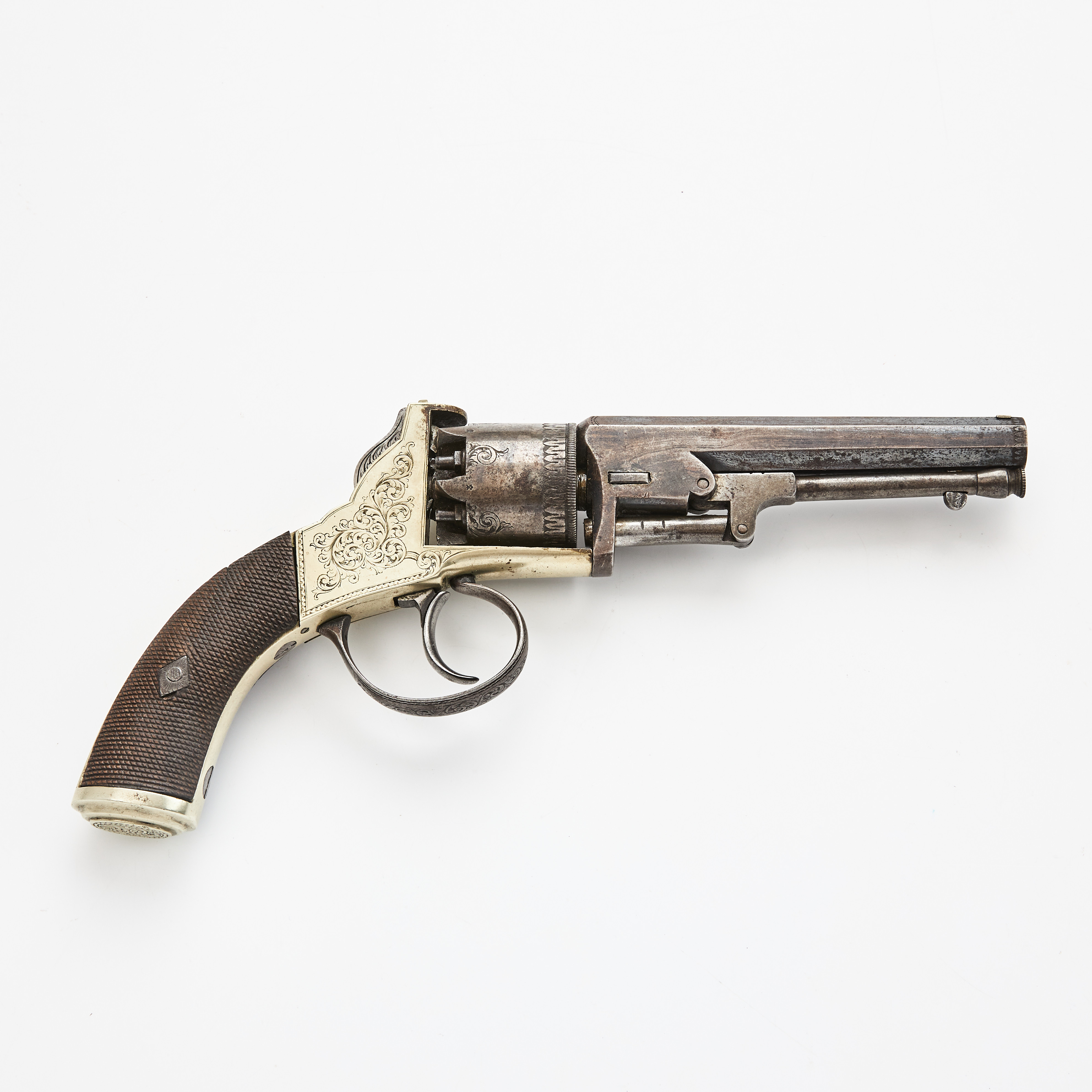 SLAGLÅSREVOLVER, Webley Bentley, double action, tillverkad runt år 1850.