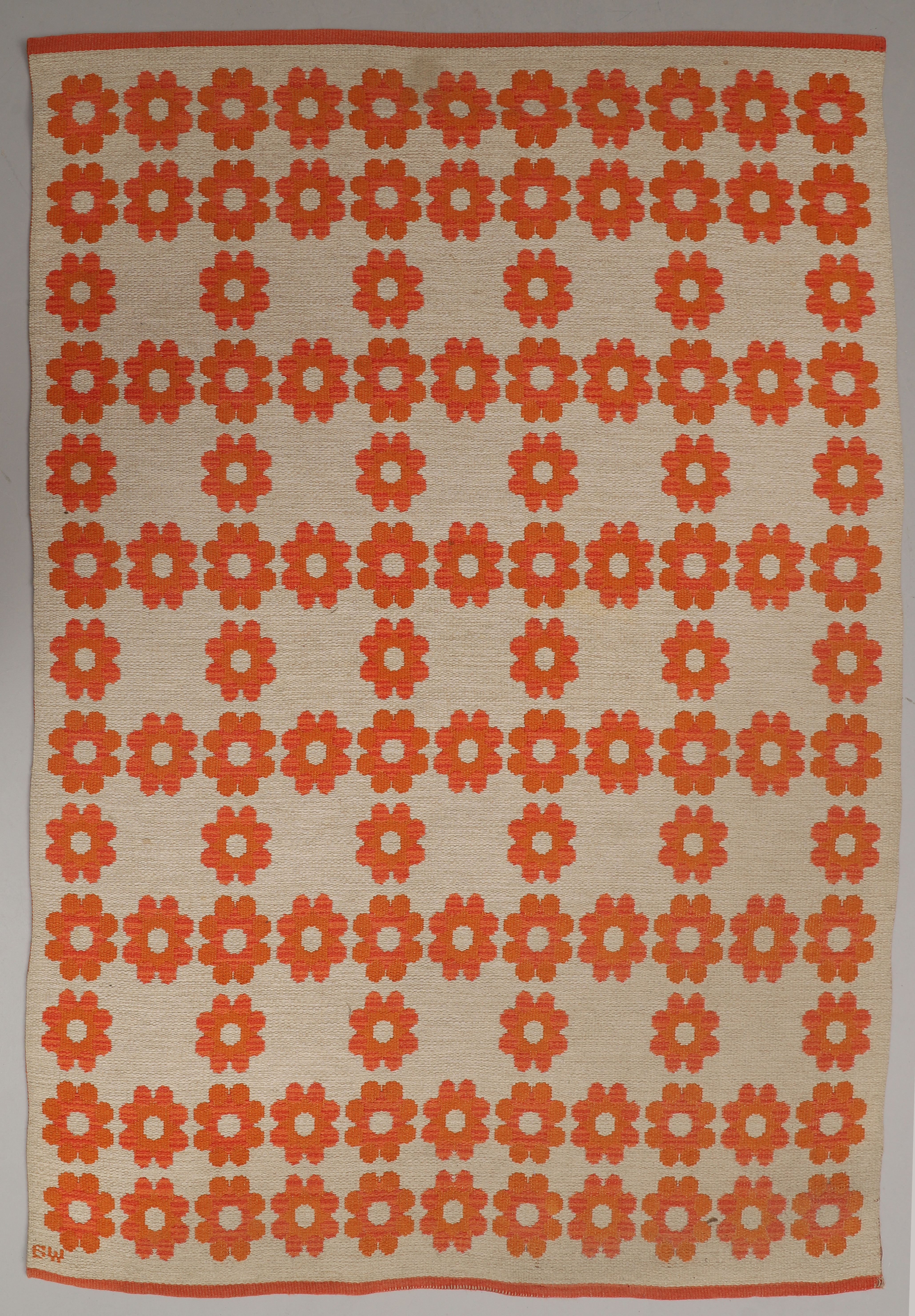 BERIT WOELFER. MATTA, dubbelvävd, rölakan, signerad BW, 230 x 165 cm.