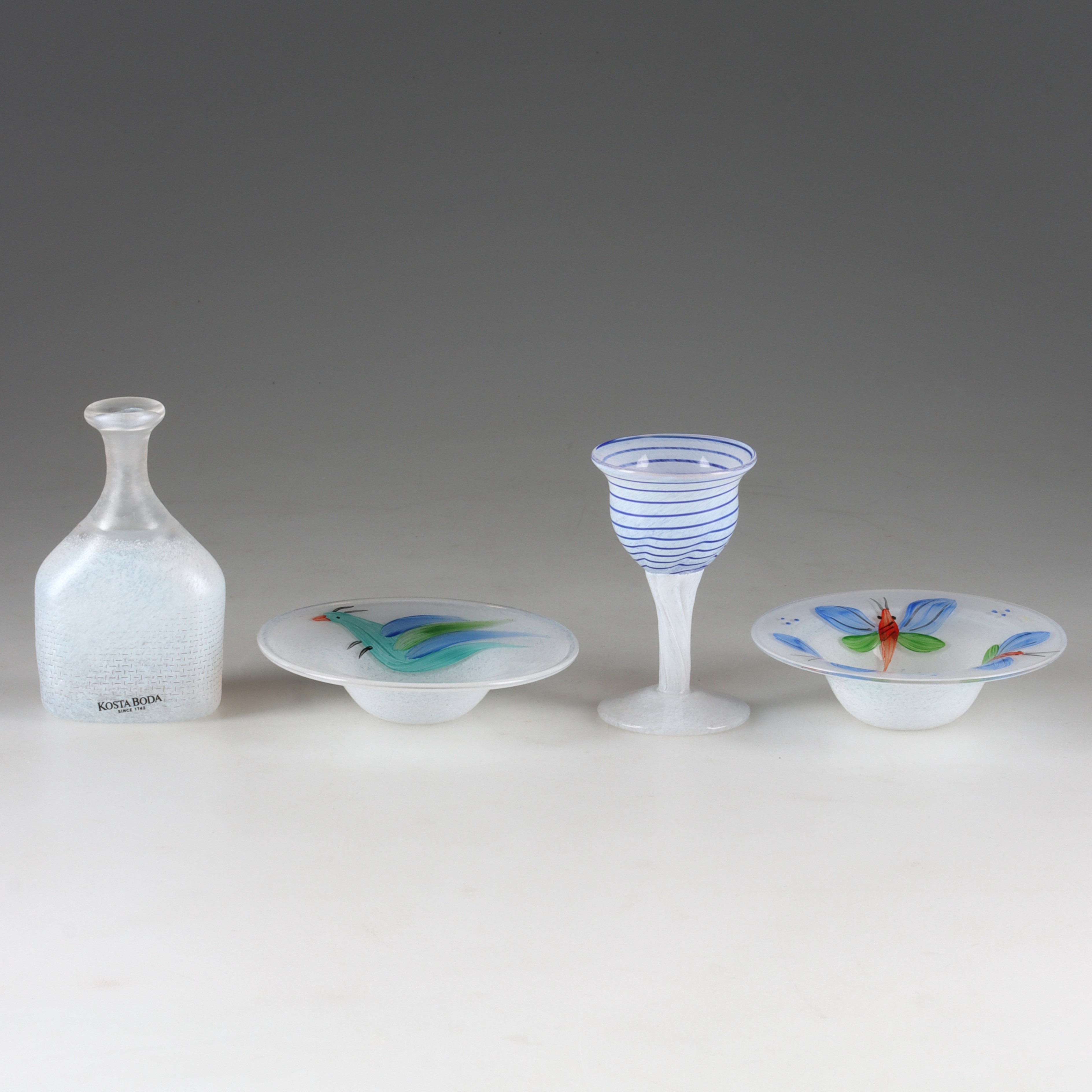 MINIATYRER, 4 st, glas, Ulrica & Bertil Vallien, Kosta Boda.