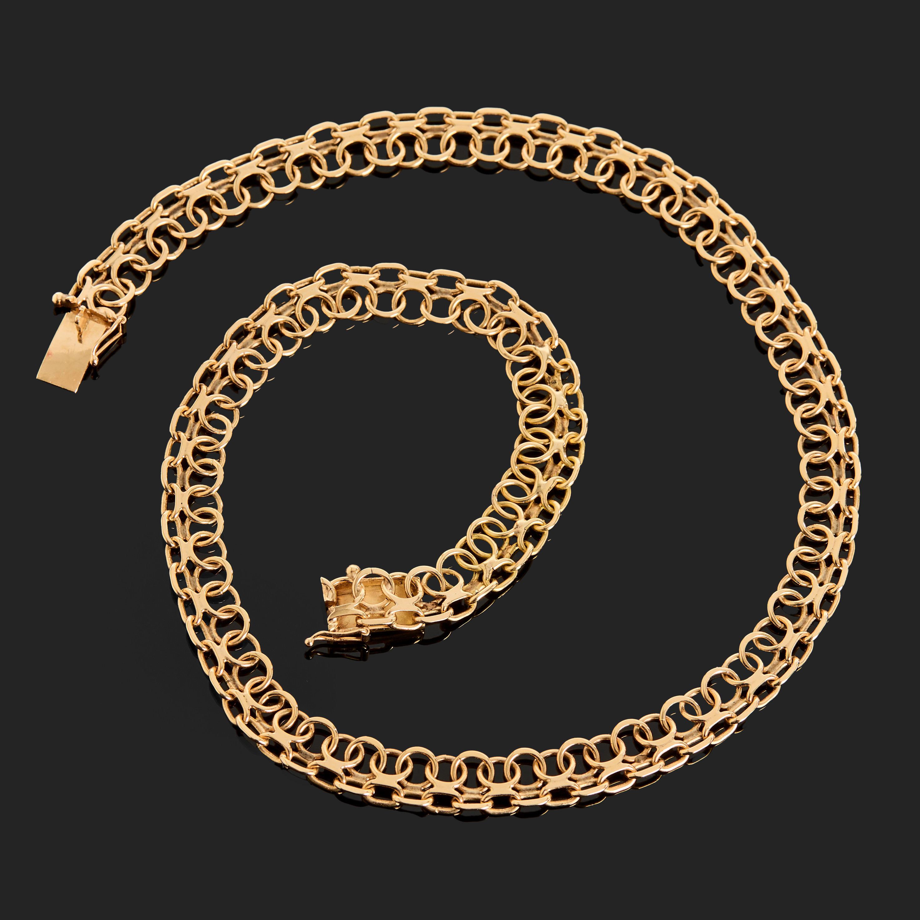 COLLIER, 18k guld, X-länk stil, Svenska Guldvaruaktiebolaget T Be, 1969, STockholm.