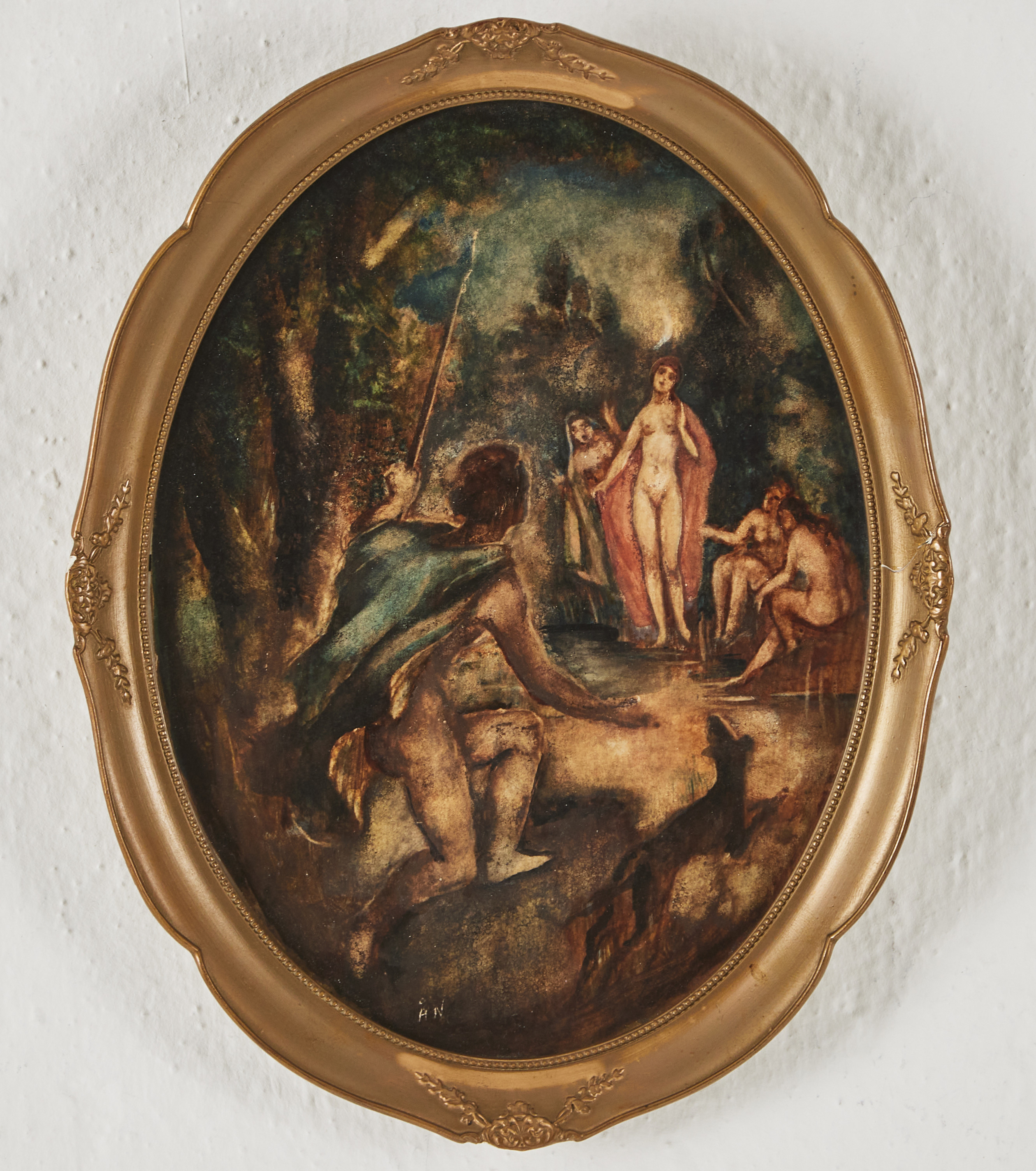 ÅKE NOTHBERG (SVERIGE, 1891-1973). Figurscen, gouache eller tempera på papper, monogramsignerad ÅN.