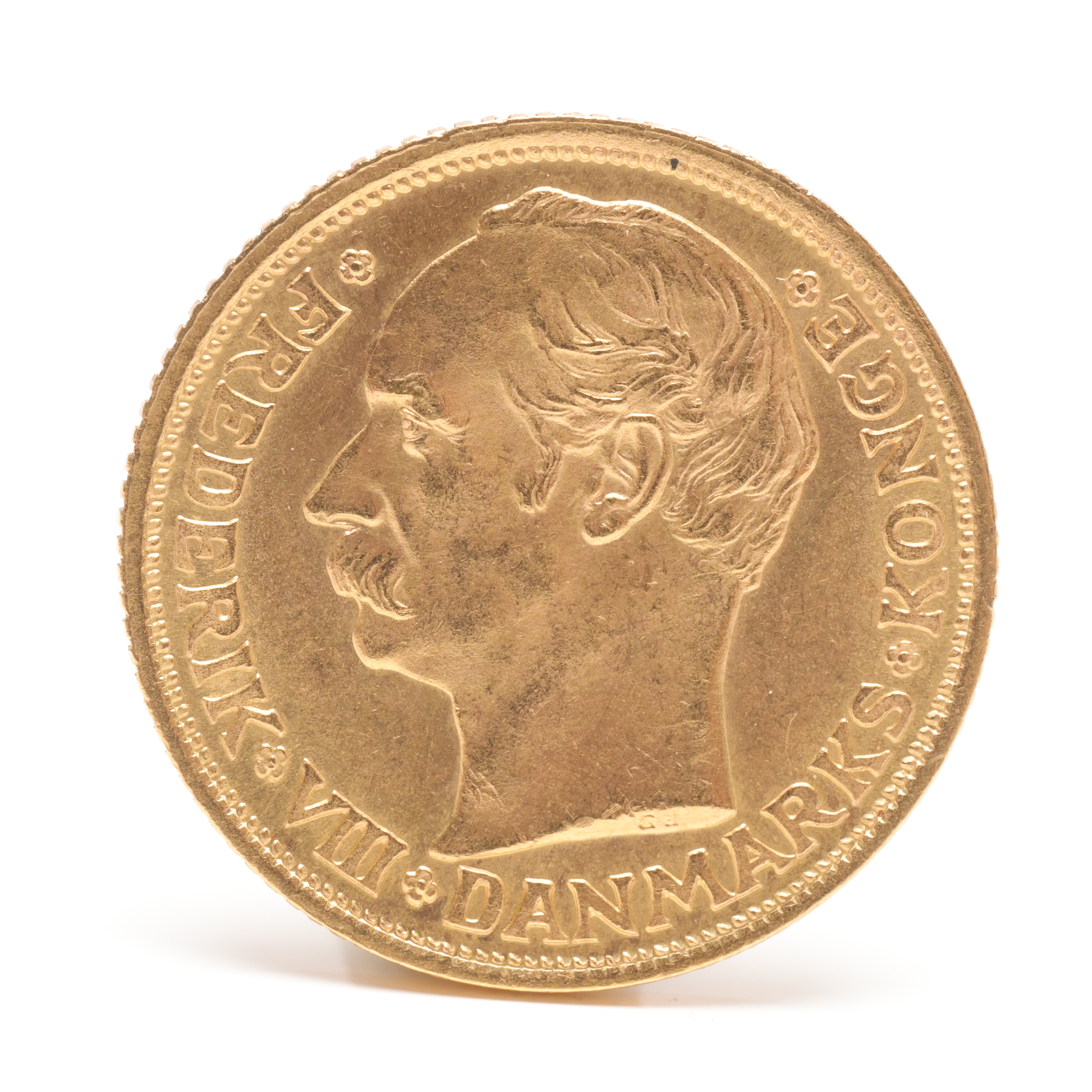 GULDMYNT, Frederik VII, 10 Kroner 1909.