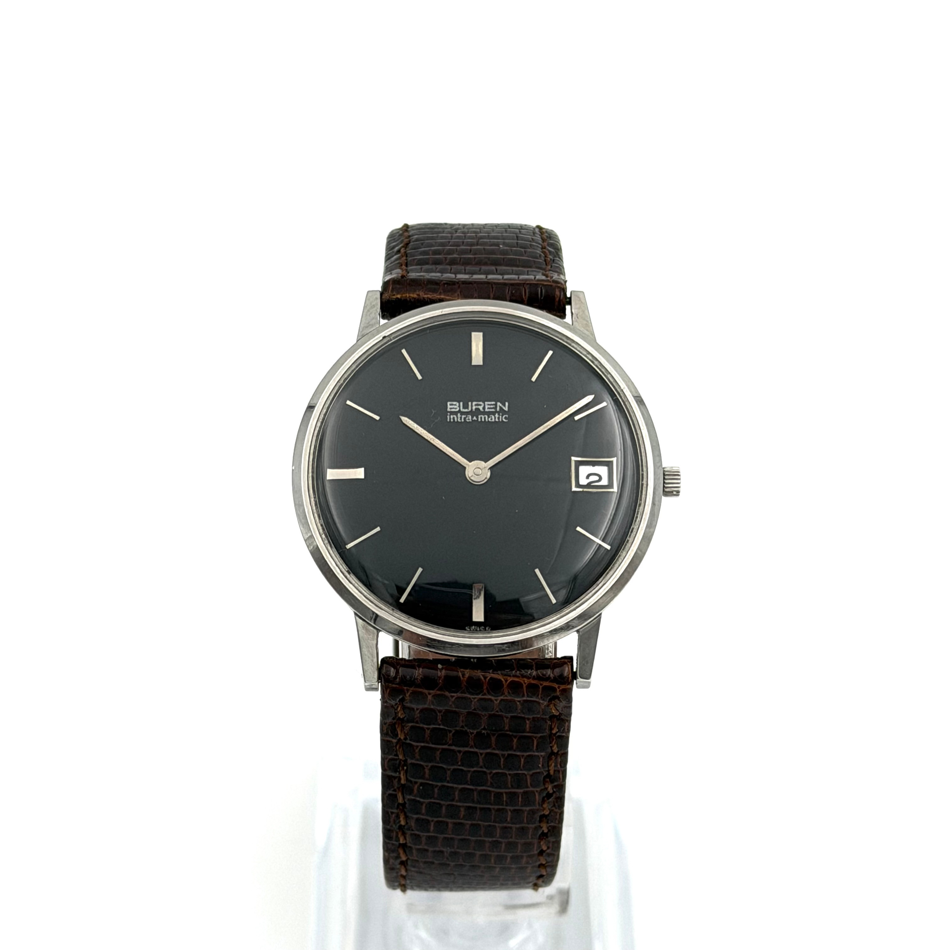 BUREN INTRA MATIC, armbandsur, 1970-tal, automatic, microrotor, stål.