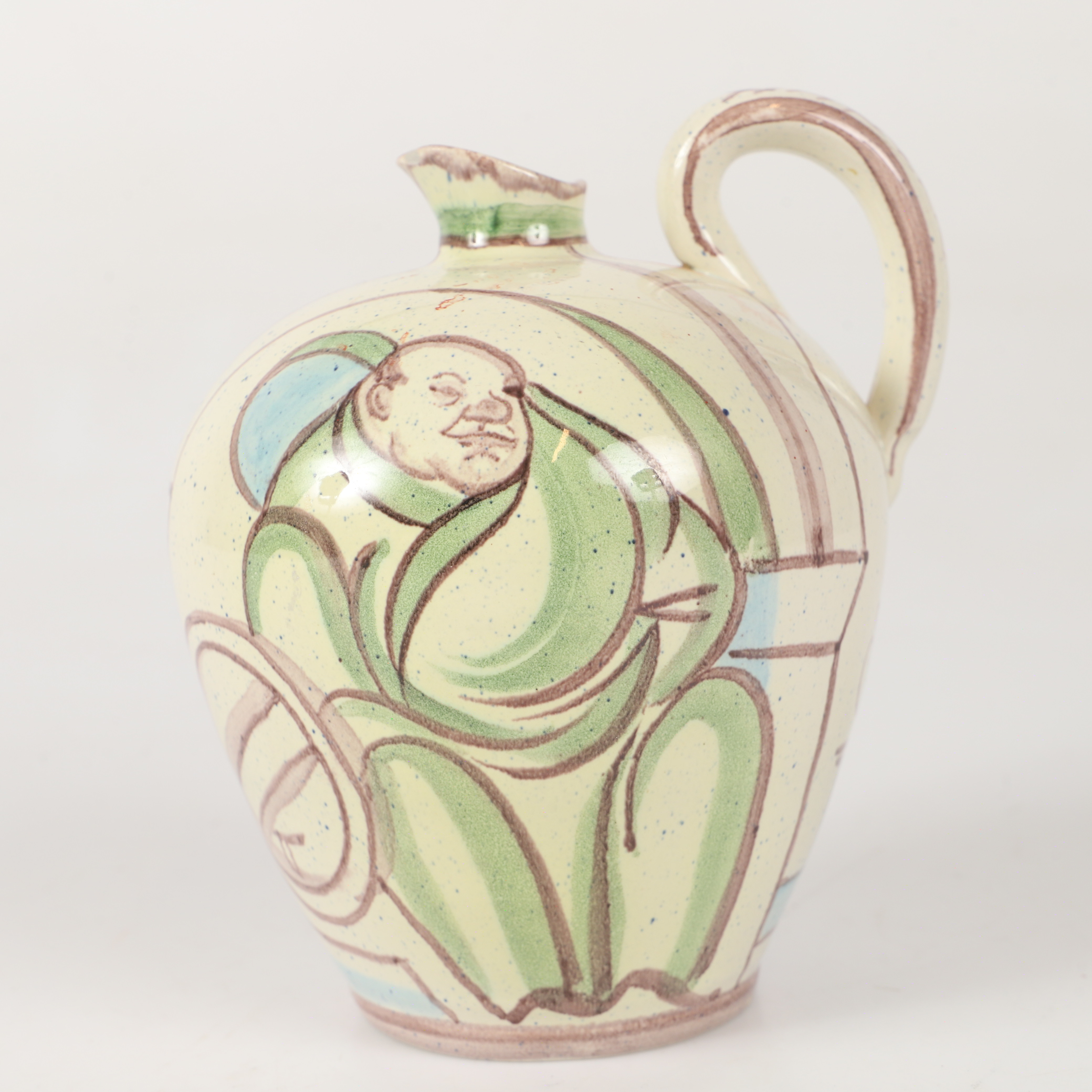 ALLAN EBELING. Hänkelkanna, handmålad, Bo Fajans.