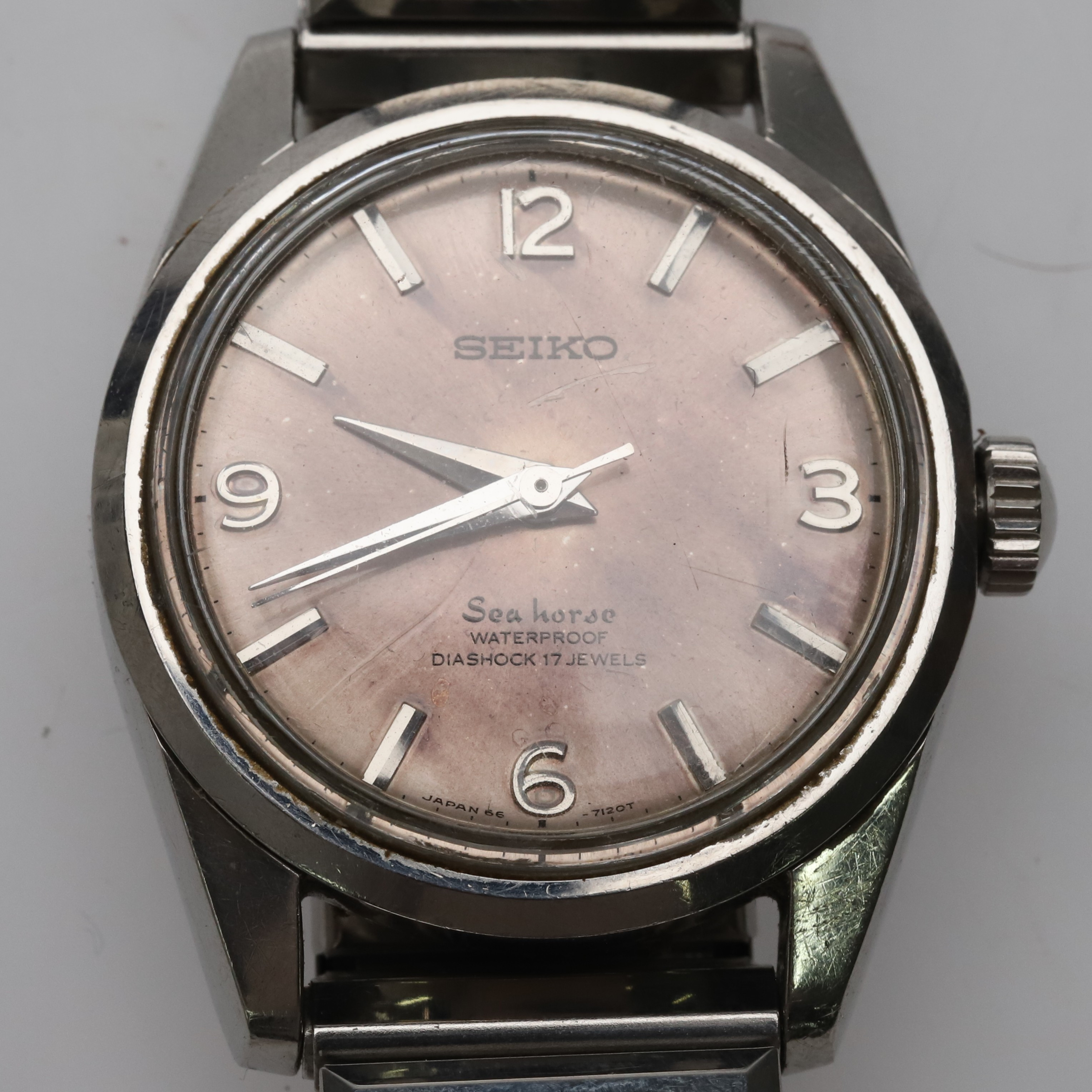 SEIKO, armbandsur, Seahorse, stål, manuell, 17 jewels, 1960/70-tal.
