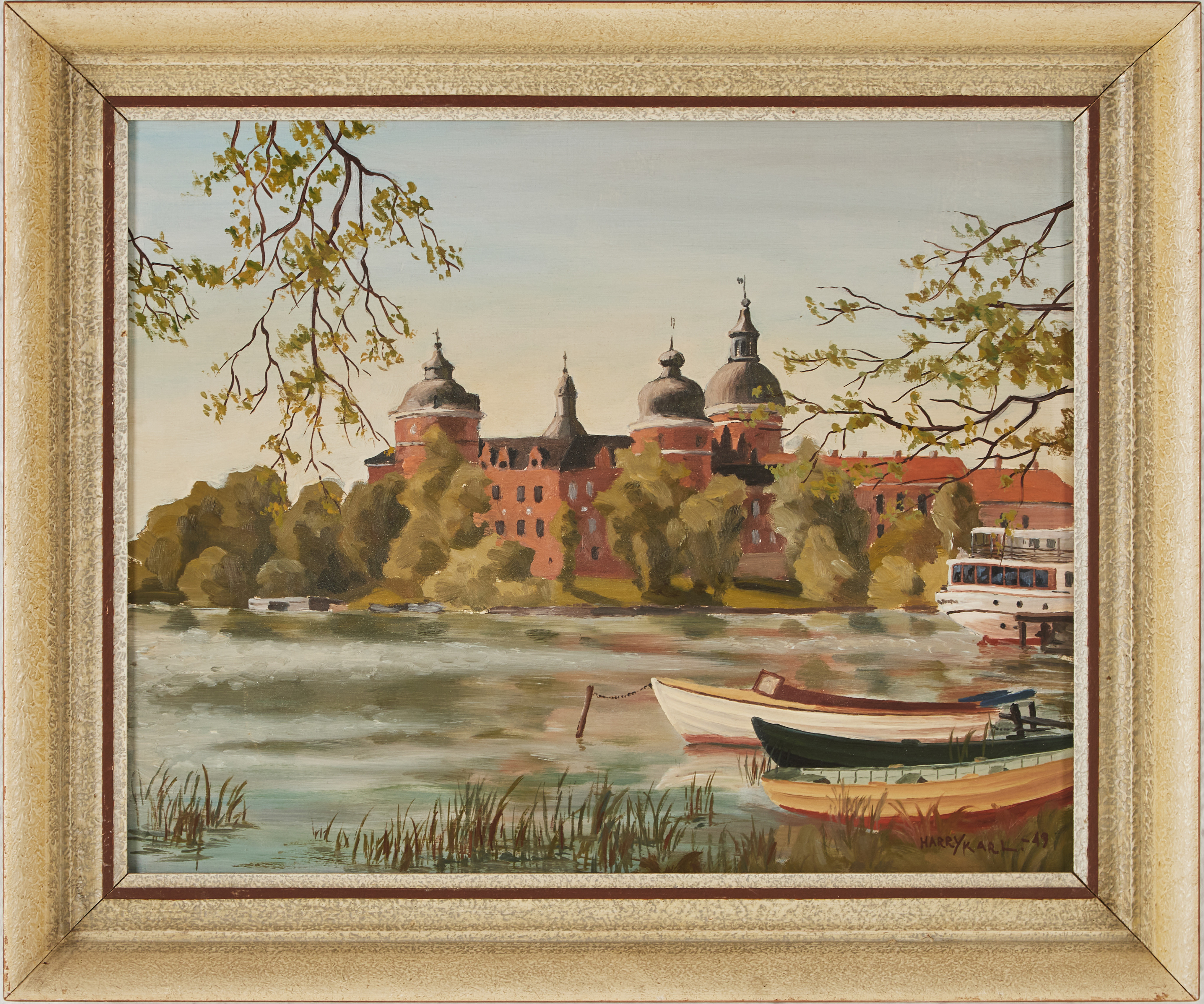 HARRY KARLSSON (1926-2008). Gripsholms slott, olja på duk.