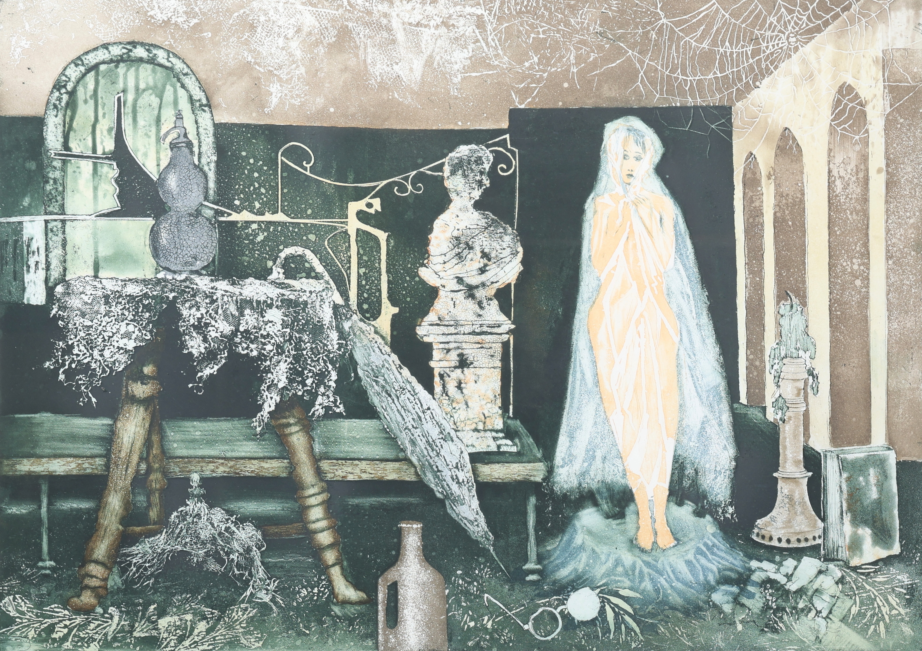 JOSEF SCHIBLI. Litografi, signerad, "Meditation", numrerad 17/50.