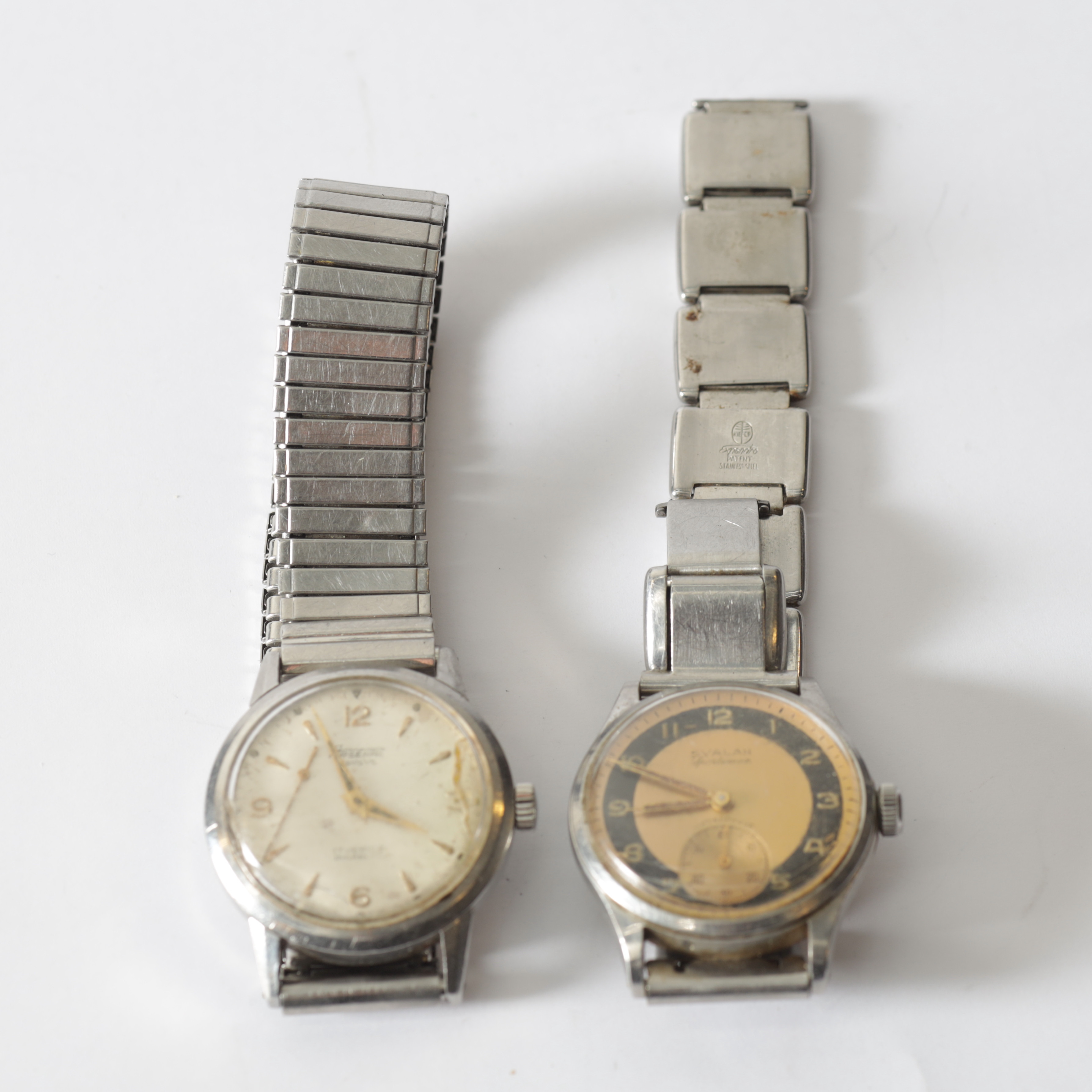 ARMBANDSUR, 2 st, stål, Svalan & Arsenal, manuella, 1950/60-tal.