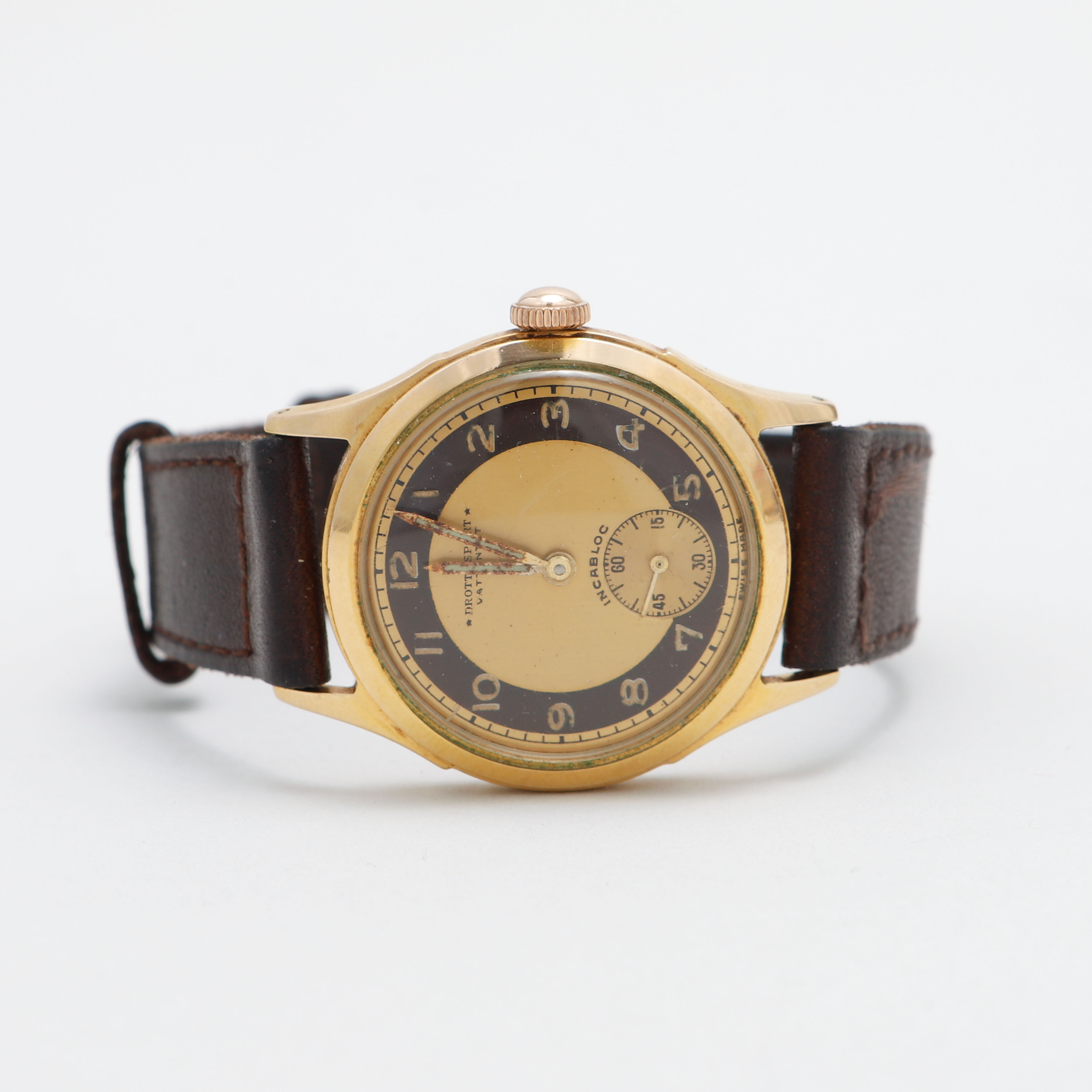 ARMBANDSUR, Drott-Sport, stål/doublé, manuell, 1940/50-tal.