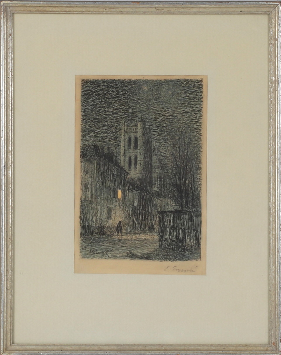 ERIK  TRYGGELIN. "Paris", etsning, signerad och daterad 1912.